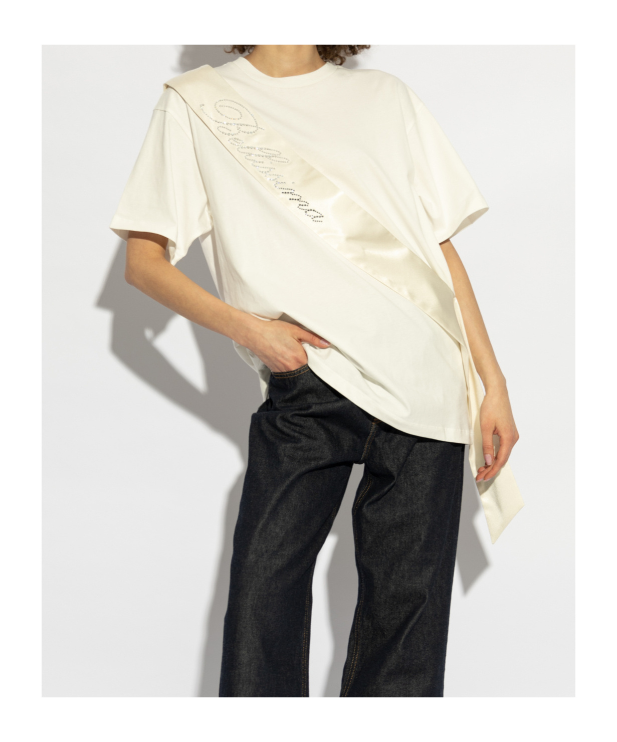BLUMARINE LOGO-EMBELLISHED T-SHIRT