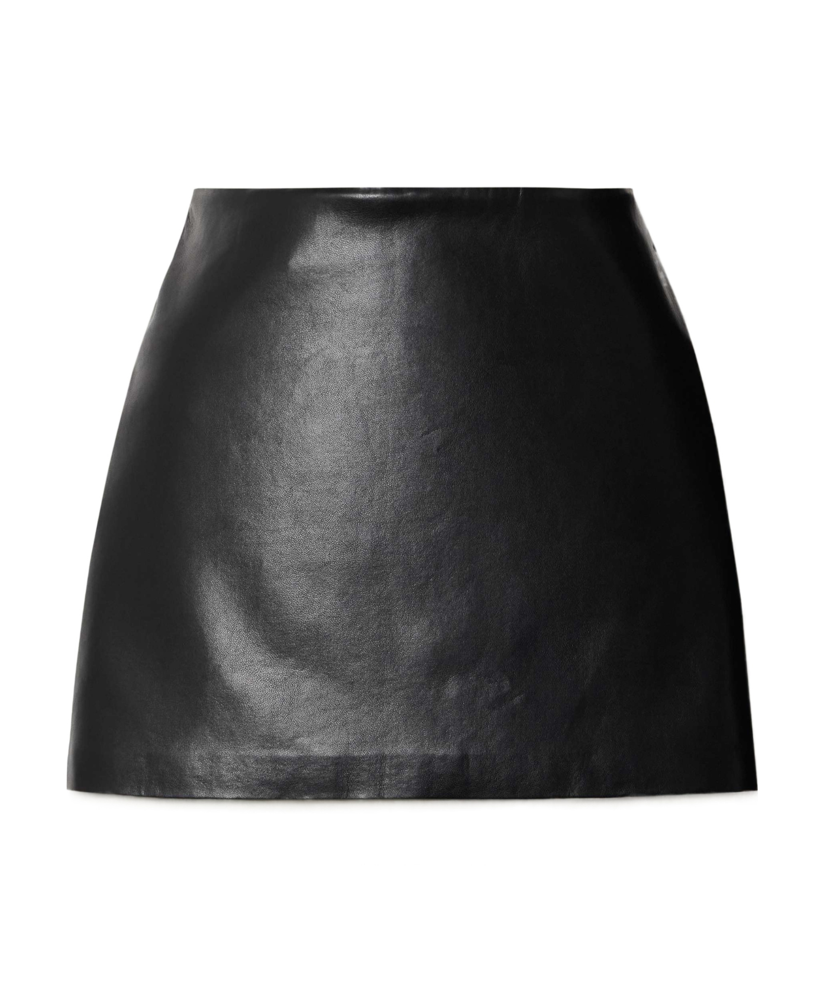 Agolde Agda Recycled Leather-blend Mini Skirt In Black