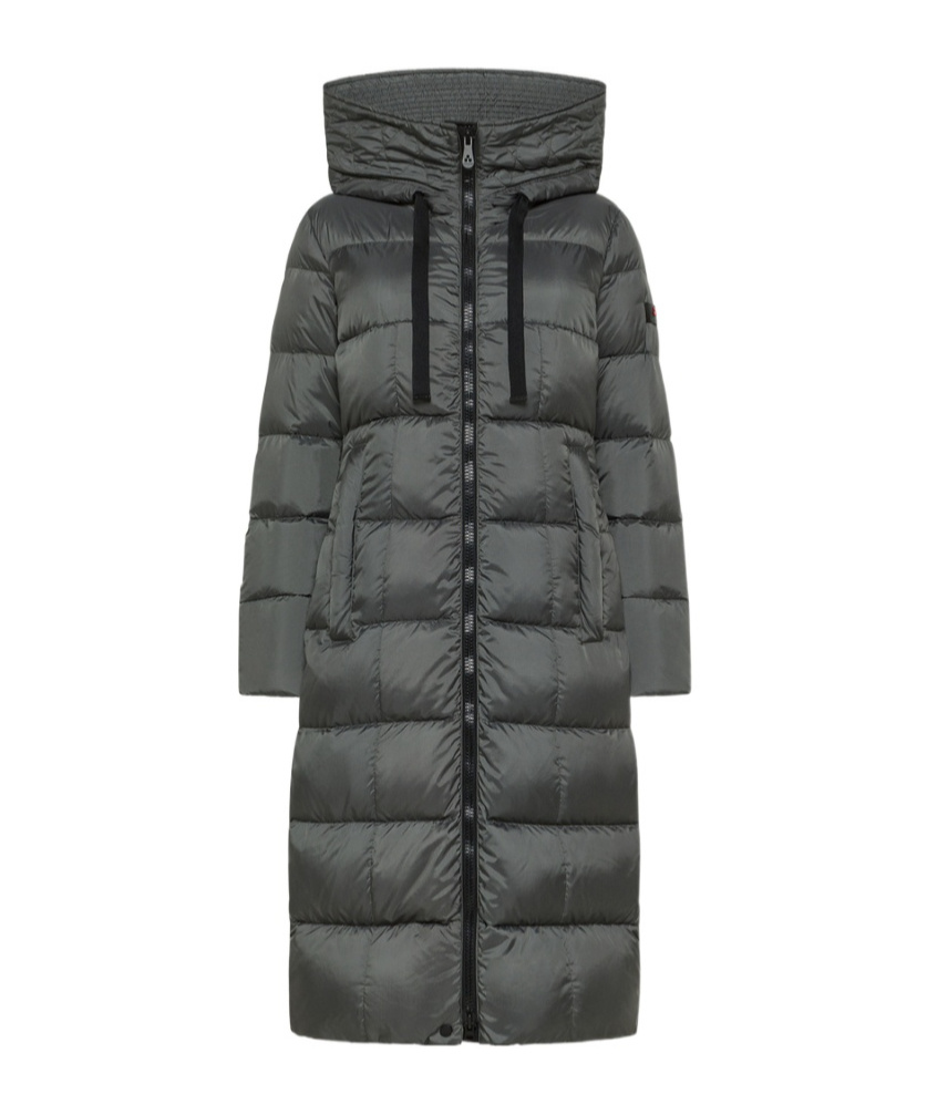 Peuterey Recycled Polyester Long Down Jacket In Black