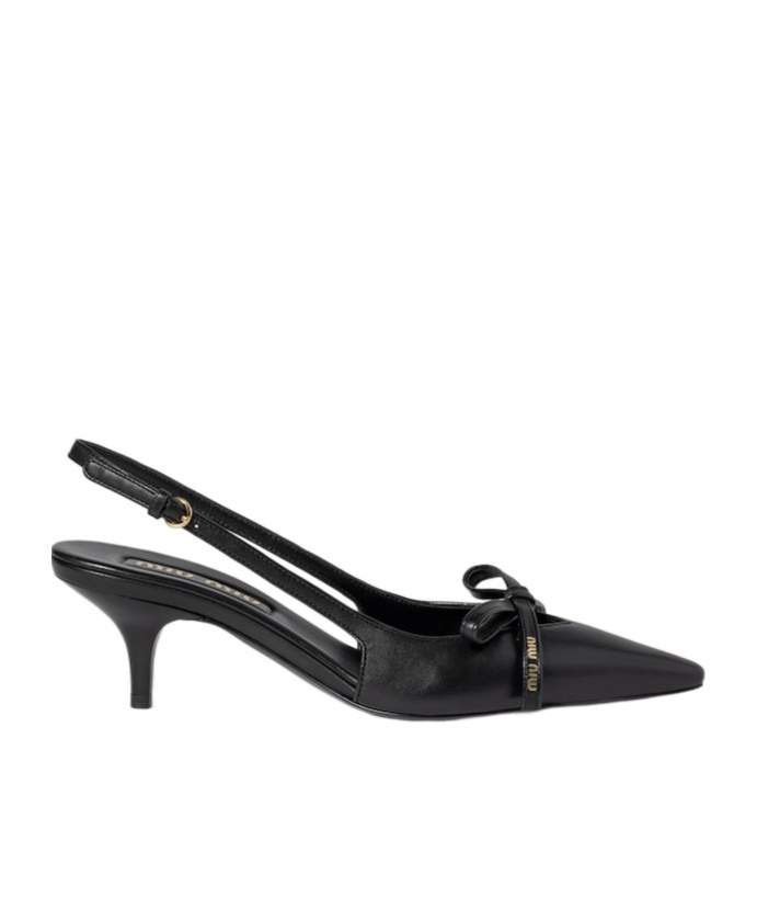 Miu Miu Pointed-toe Slingback Pumps In Black
