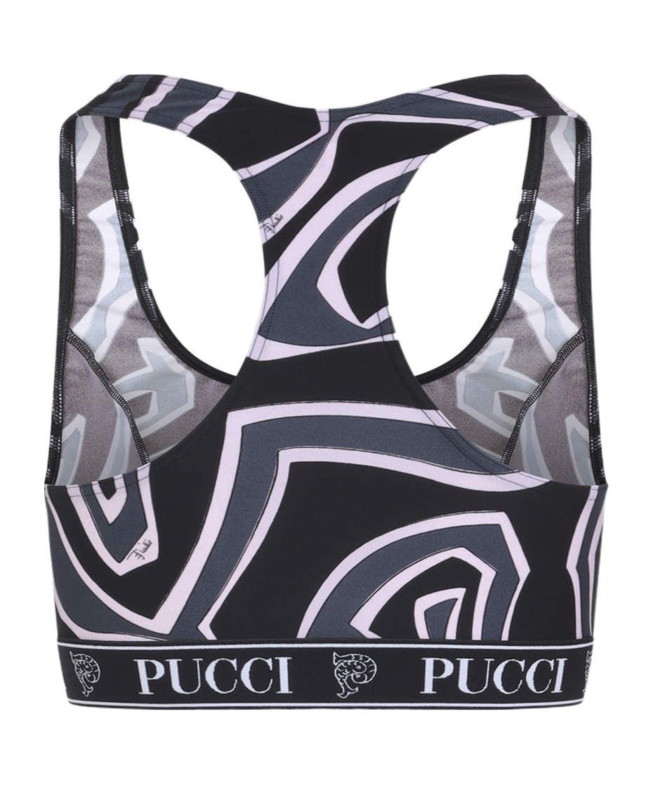 Pucci Geometric Racerback Top For Modern Style In Black