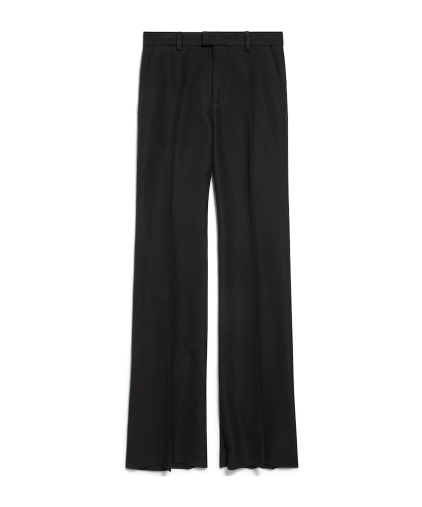 Balenciaga Tailored Flared Pants With Clean Waistband In Black