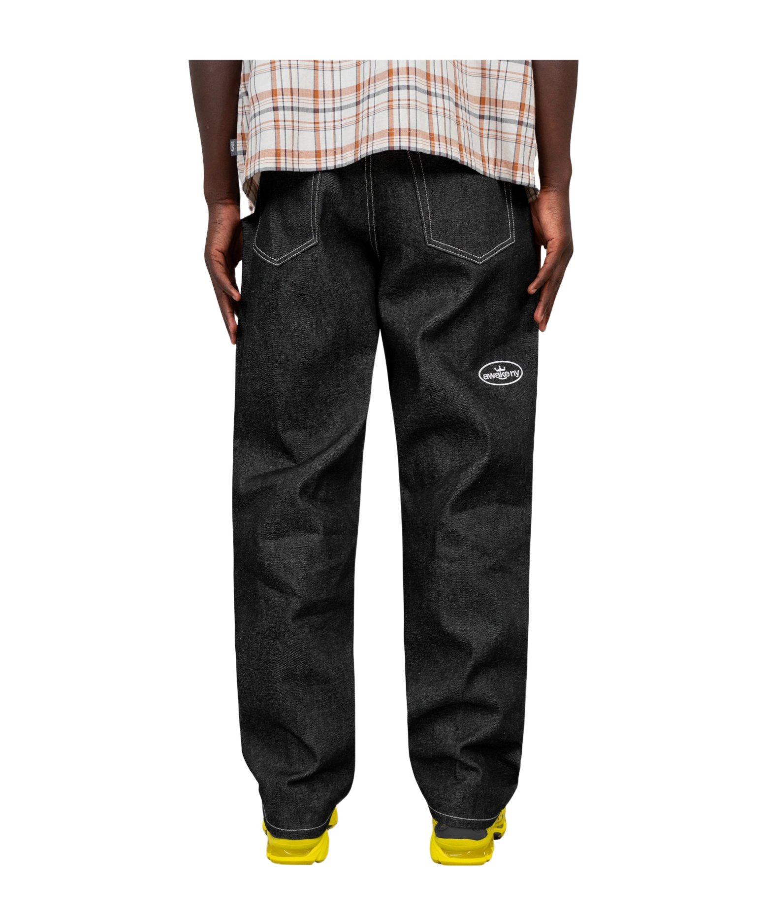 Awake Belt Loop Denim Trousers In Black