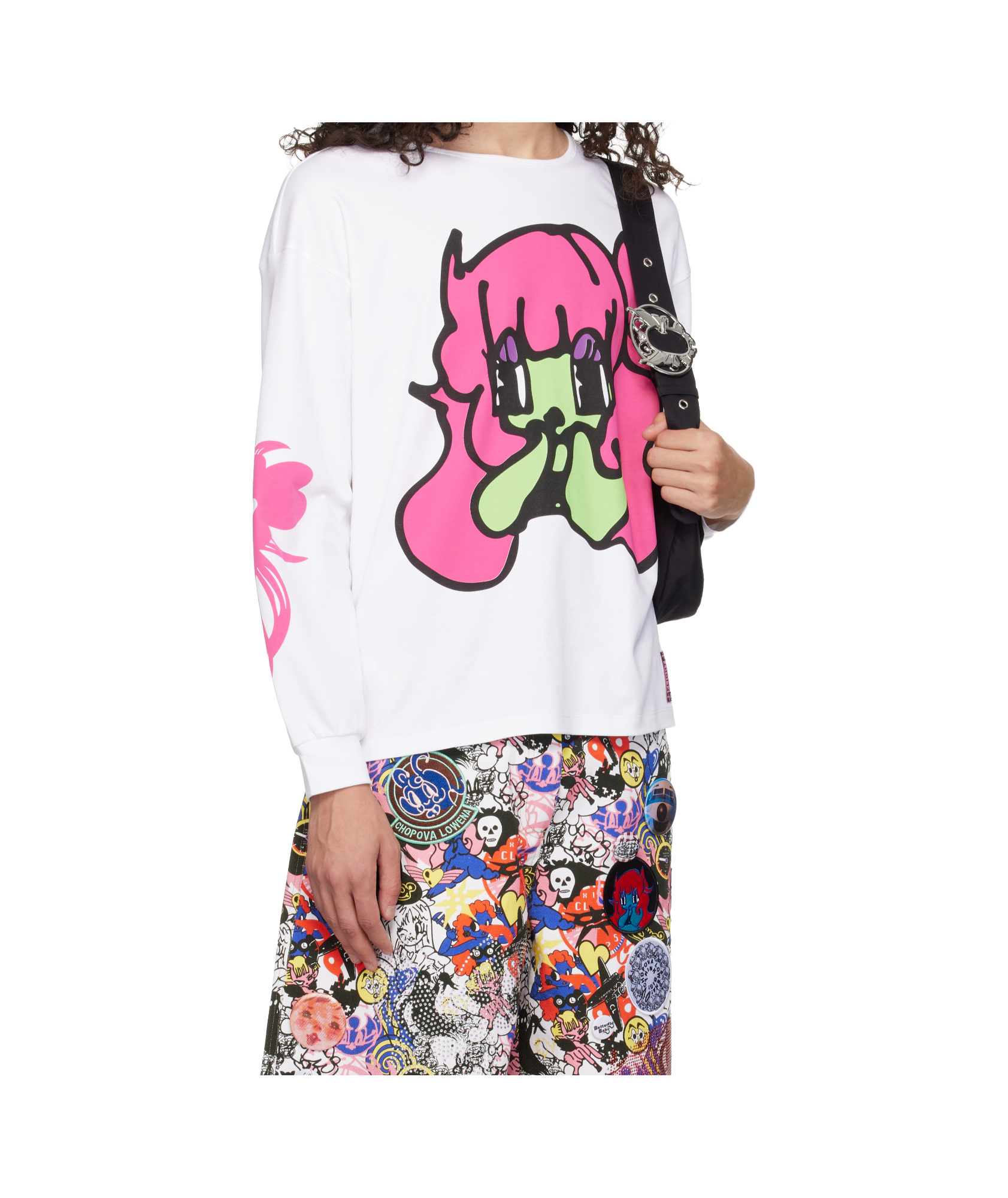 Chopova Lowena Oversized Printed Crew Neck T-shirt In White