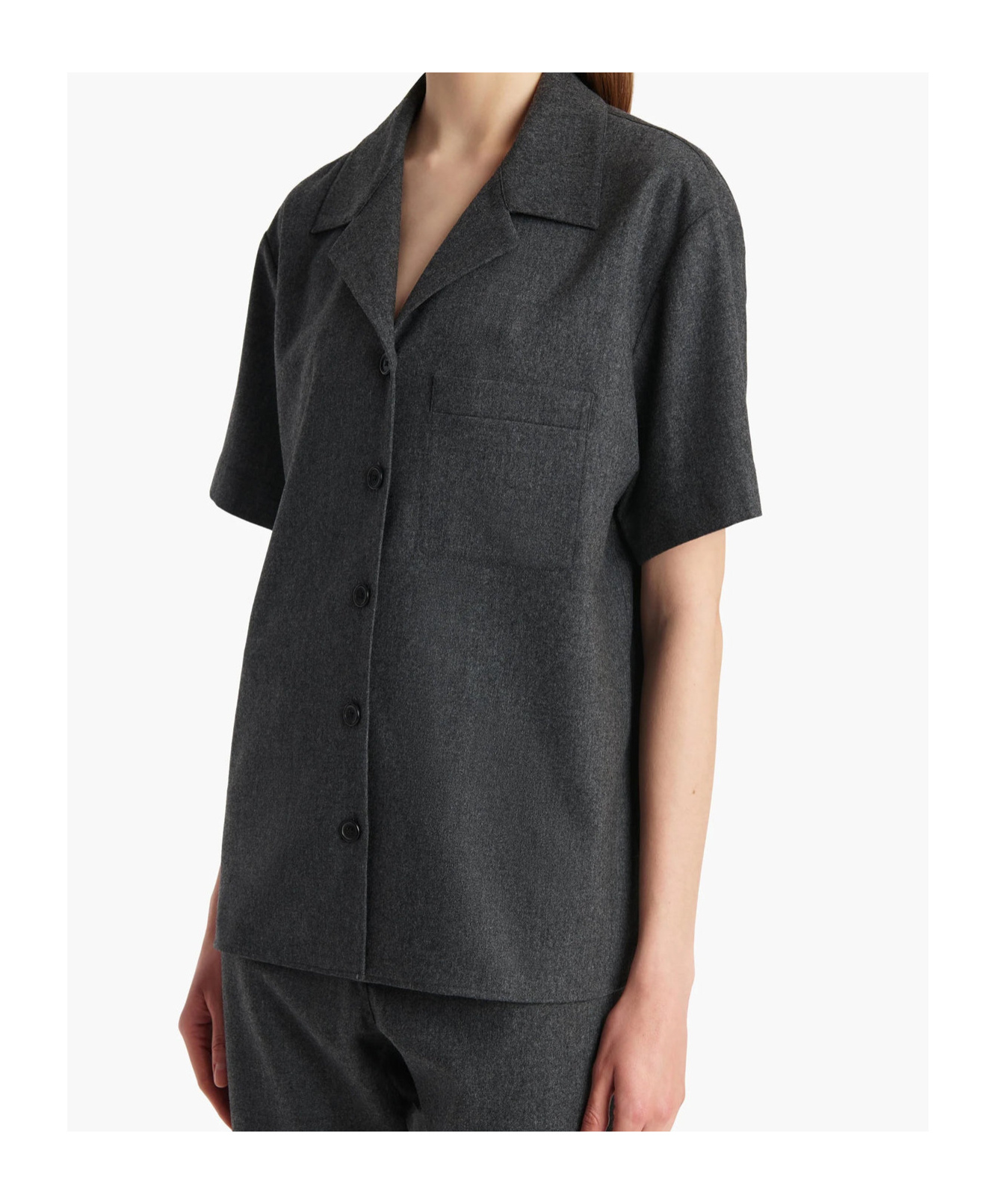 Khaite Womens Storm Riordan Camp-collar Stretch-wool And Cashmere Shirt In Black