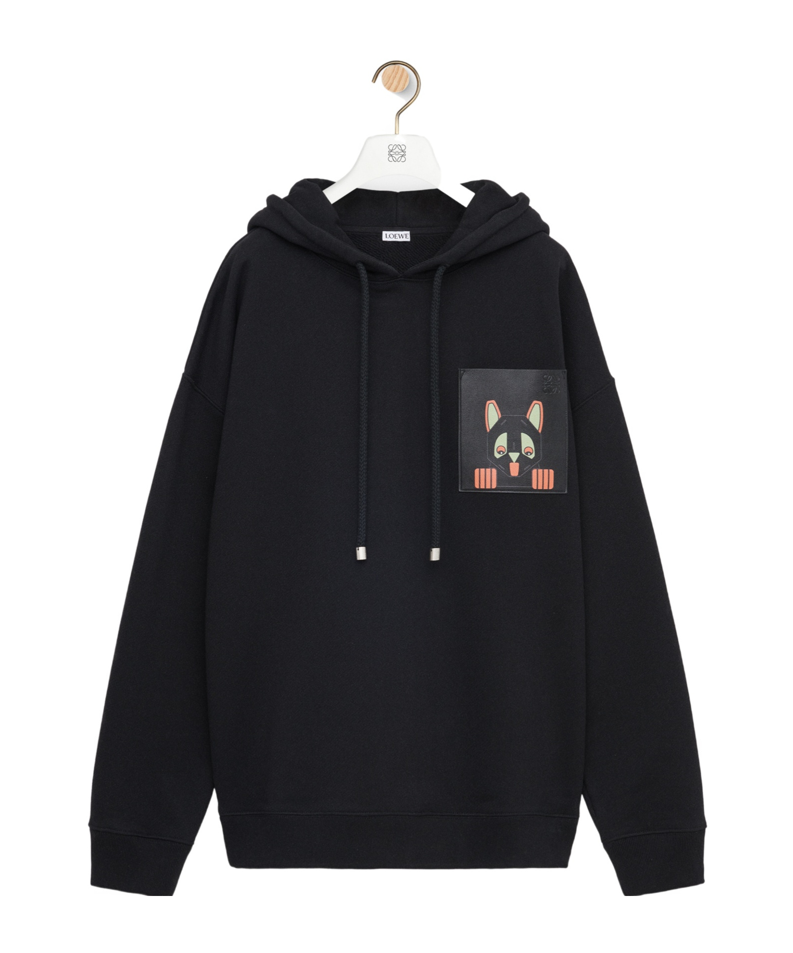 Loewe X Louis Wain Cotton-blend Cat-pocket Hoodie In Black