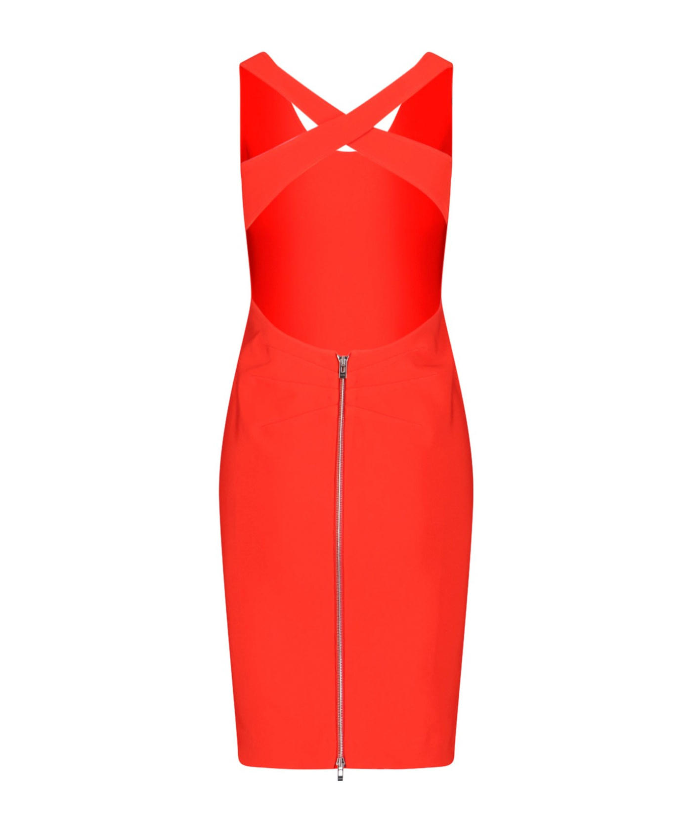 ALAÏA ALAÏA CROSSBACK SLEEVELESS MIDI DRESS
