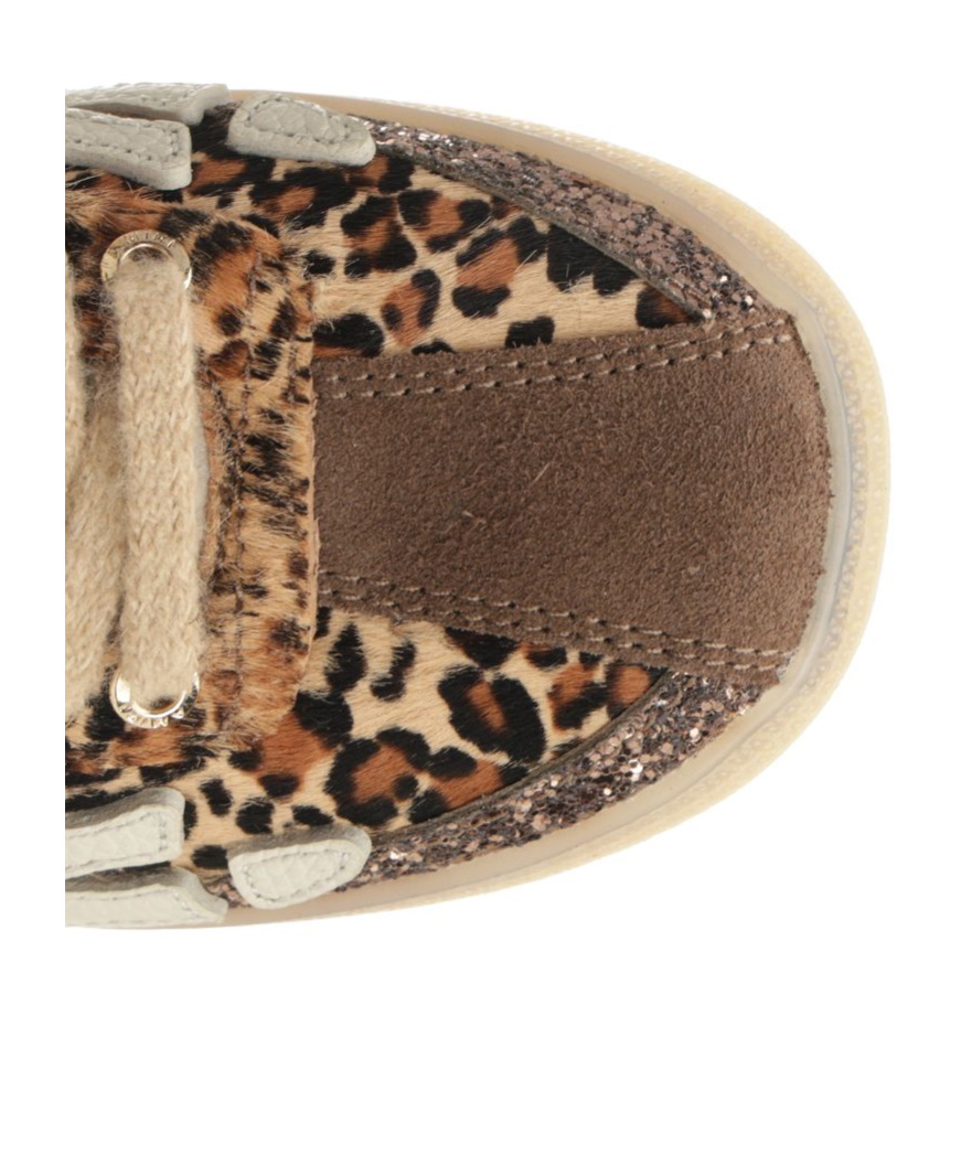 Amiri Leopard Pacific Bones Low-top Womans Sneakers In Brown