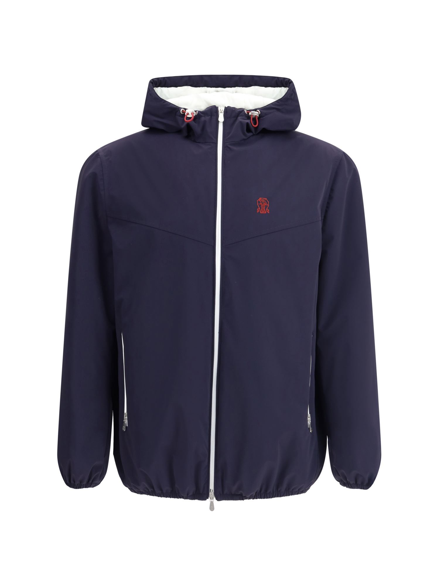 Brunello Cucinelli Waterproof Hooded Jacket In Blue