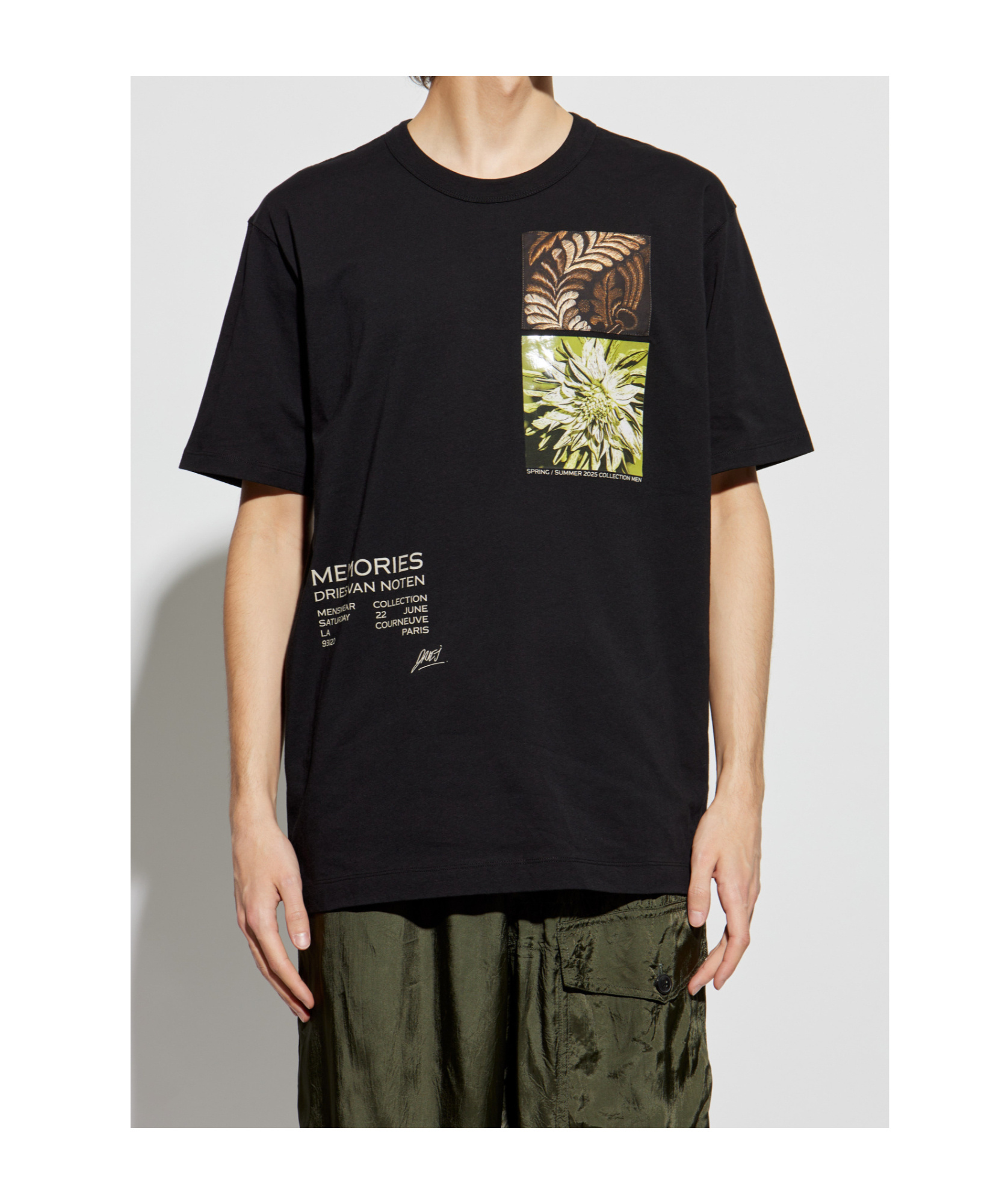Dries Van Noten Cotton Jersey T-shirt With Print In Black