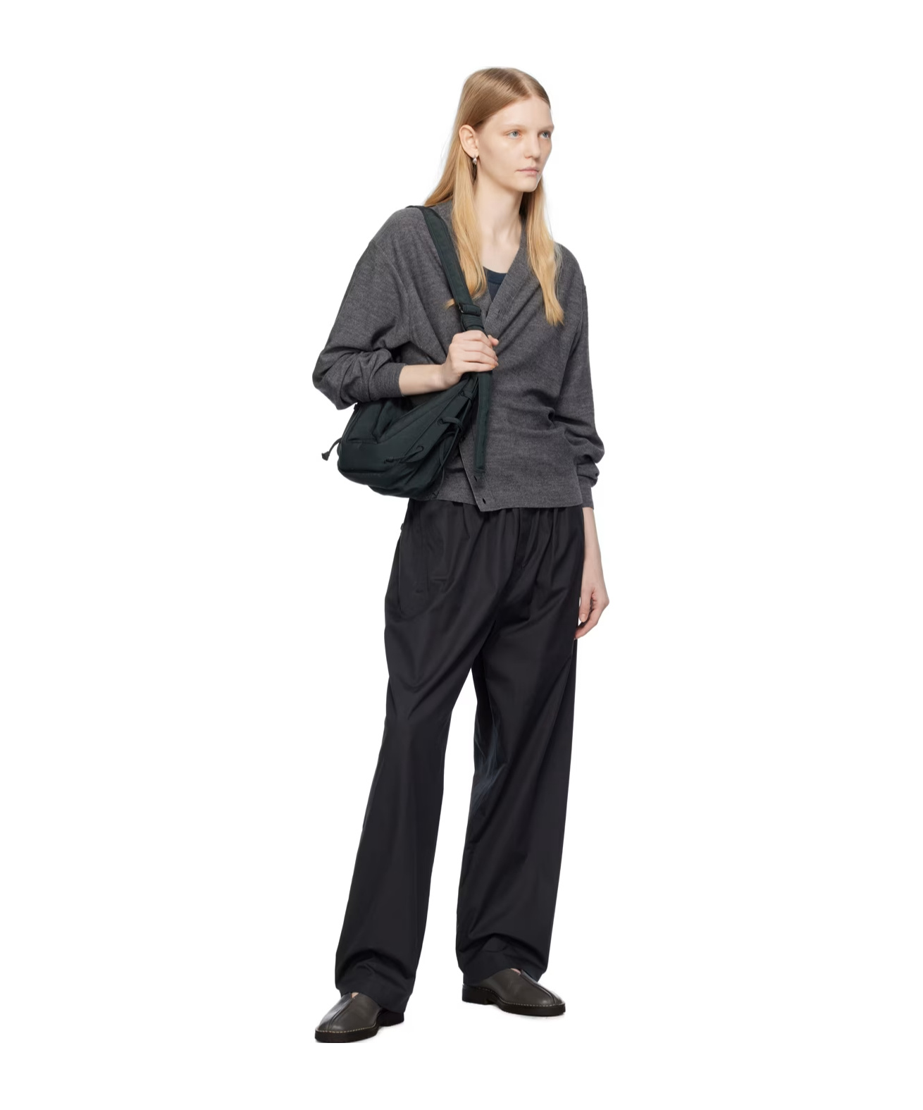 Lemaire Long-sleeved Wool Knitted Cardigan In Black