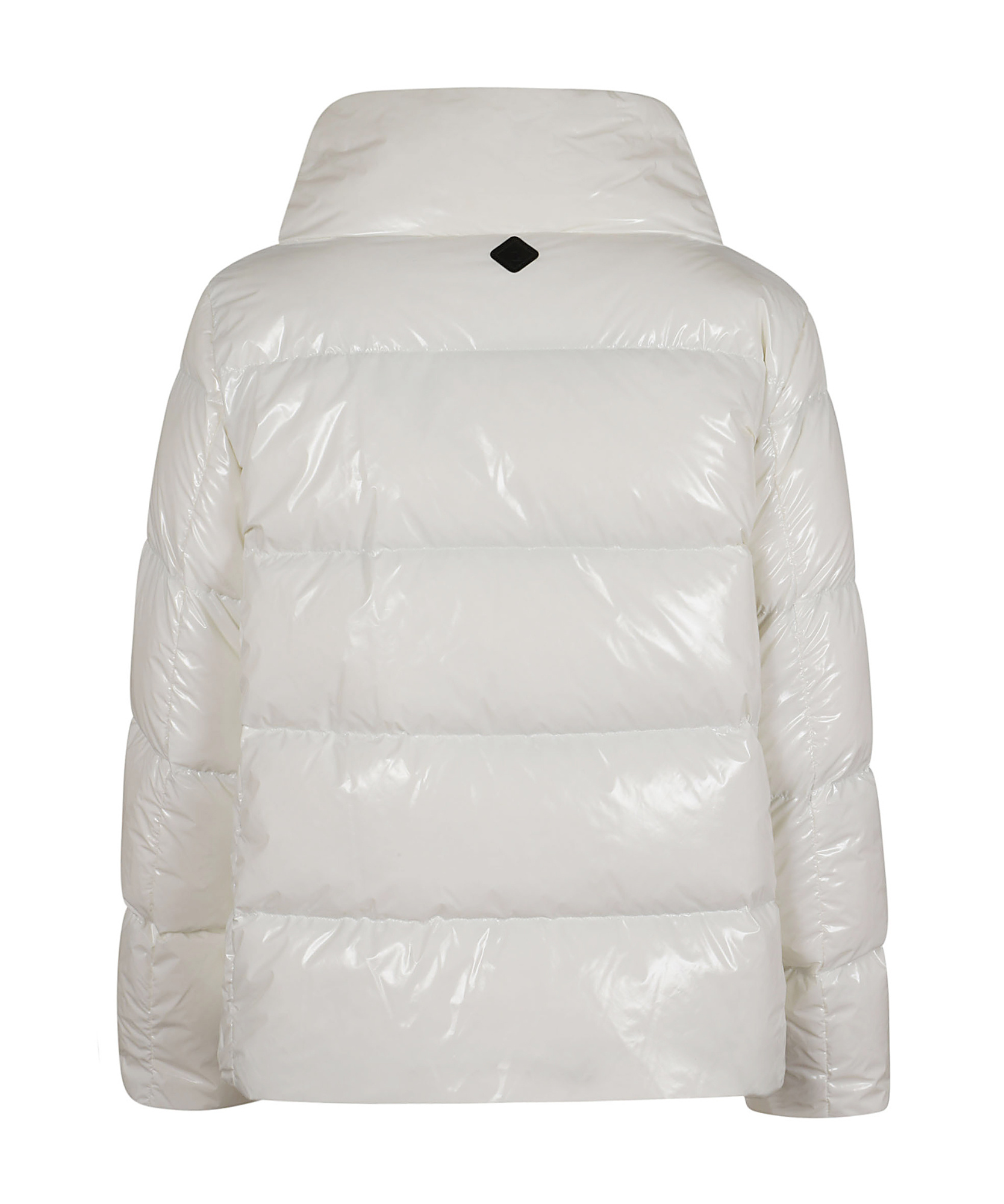 Herno Padded Down Jacket With High-gloss Finish And Oversized Collar In White