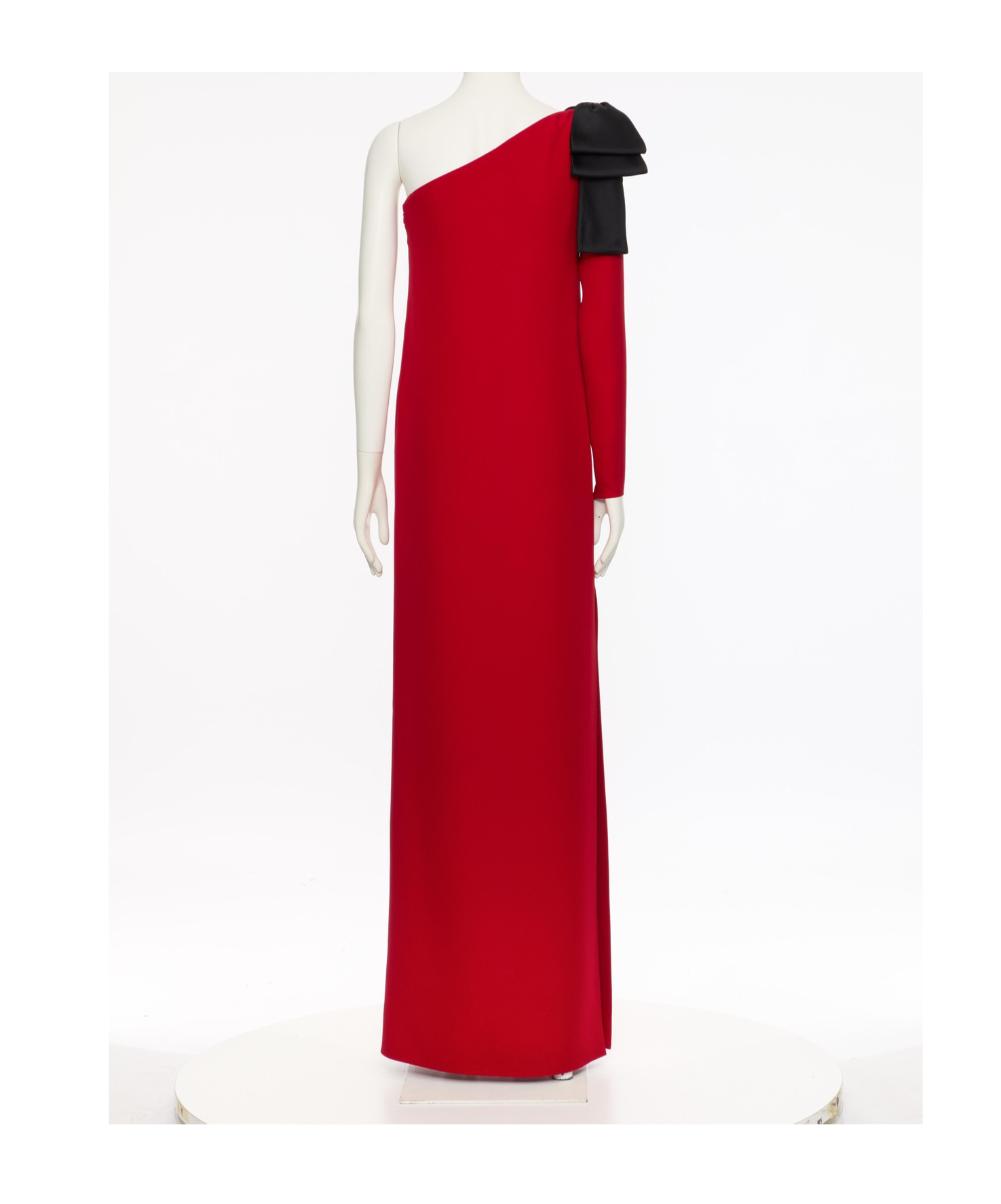 Valentino Cady Couture Bow Maxi Dress In Red