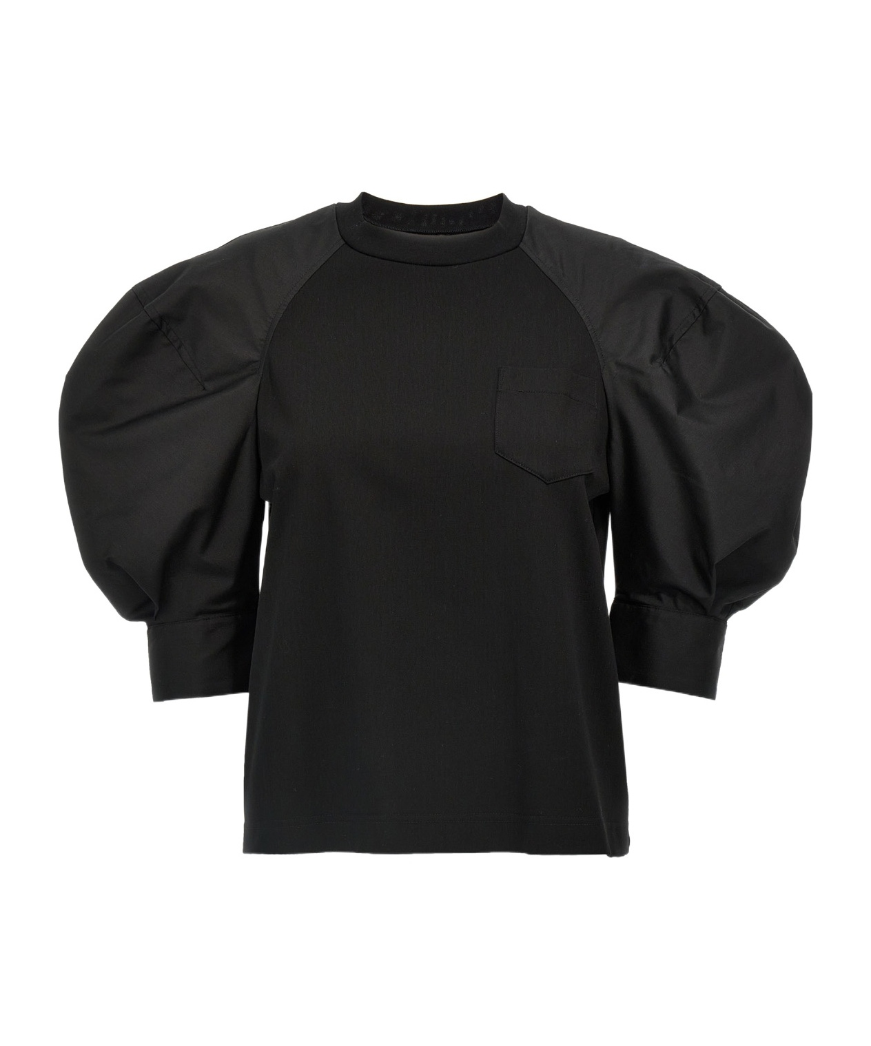 SACAI CONTRASTING-SLEEVES T-SHIRT