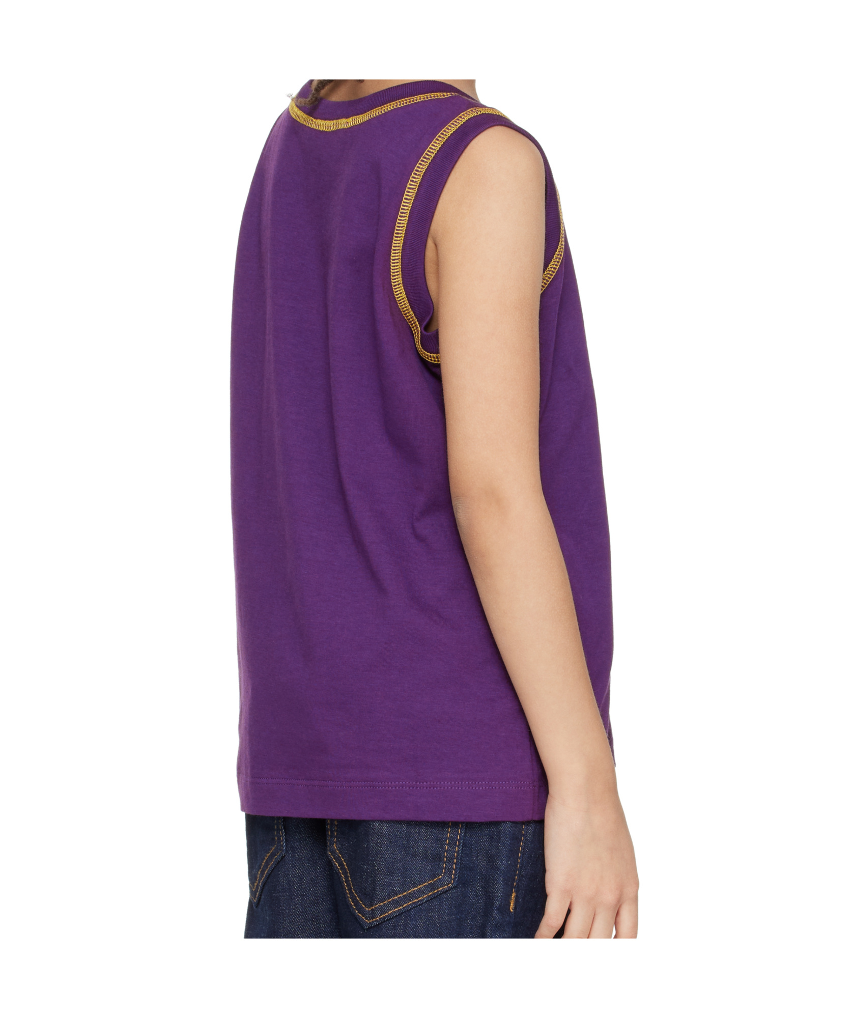 Marni Kids Purple Printed-logo Tank Top In Purple