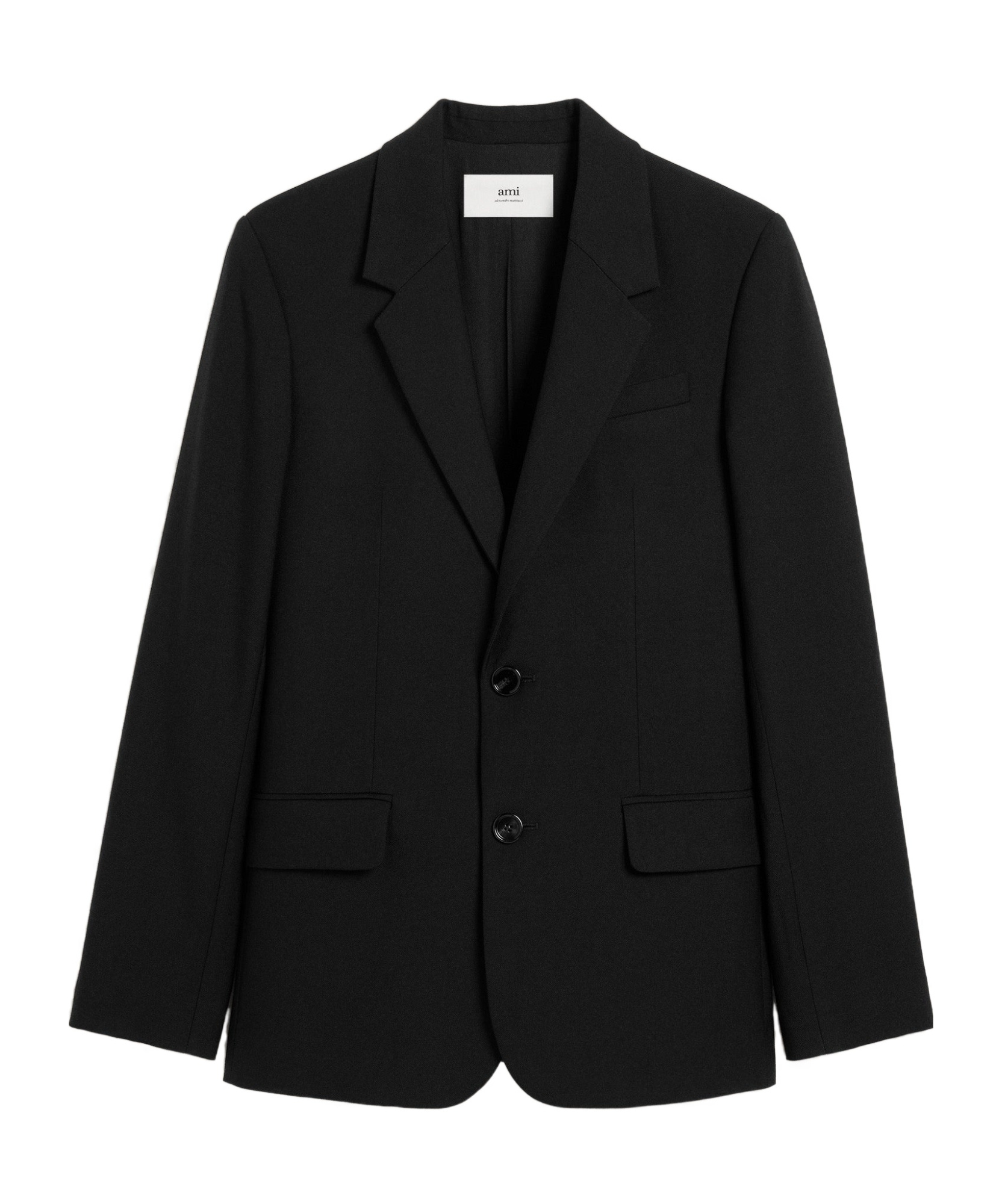 Shop Ami Alexandre Mattiussi Ami Paris Single-breasted Tailored Blazer In Black