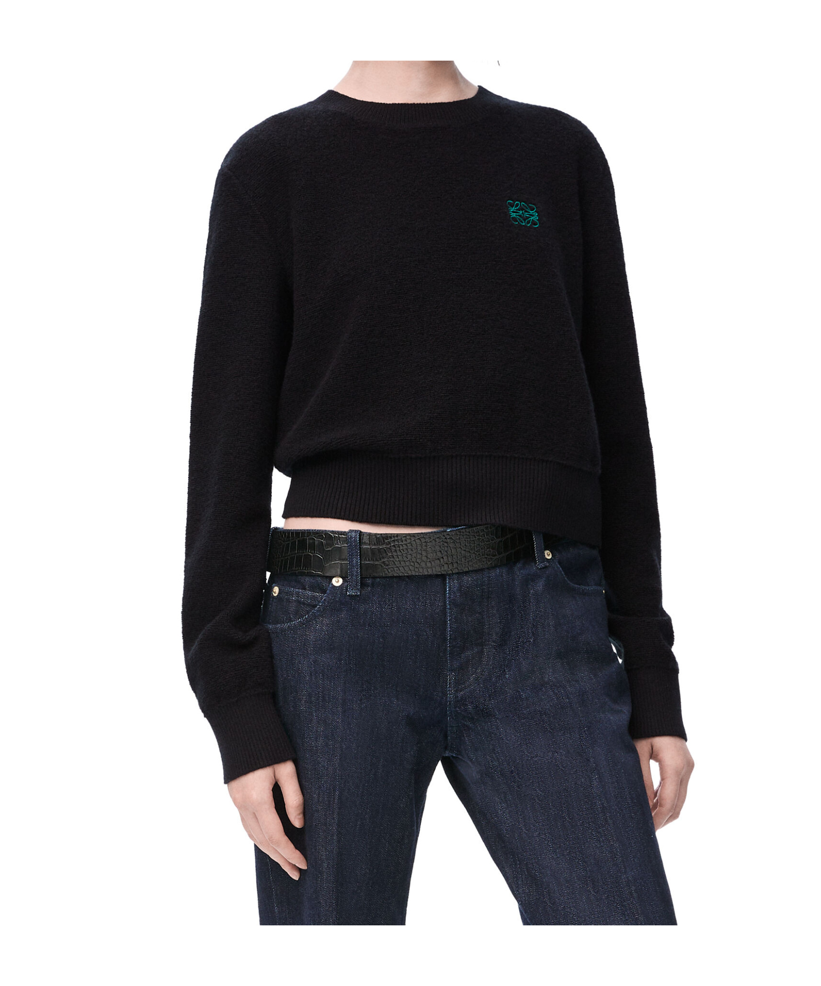 Loewe Anagram Wool Sweater In Black