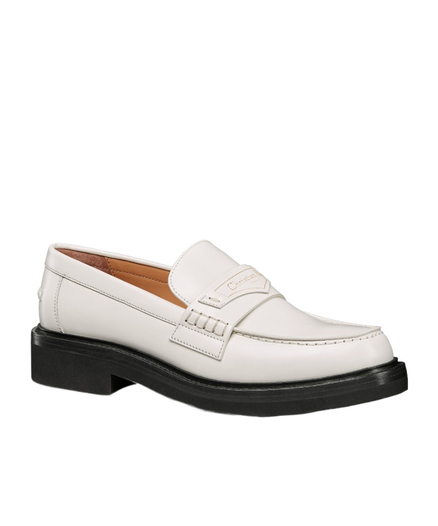 Dior Logo Loafers In White