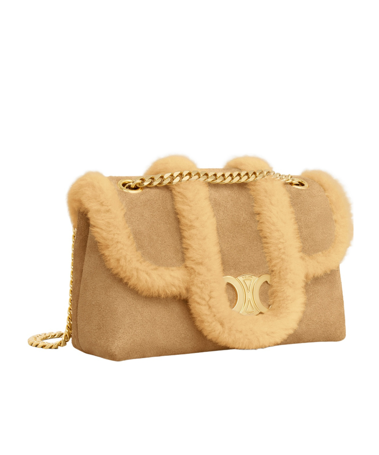Celine Logo Handbag In Nude