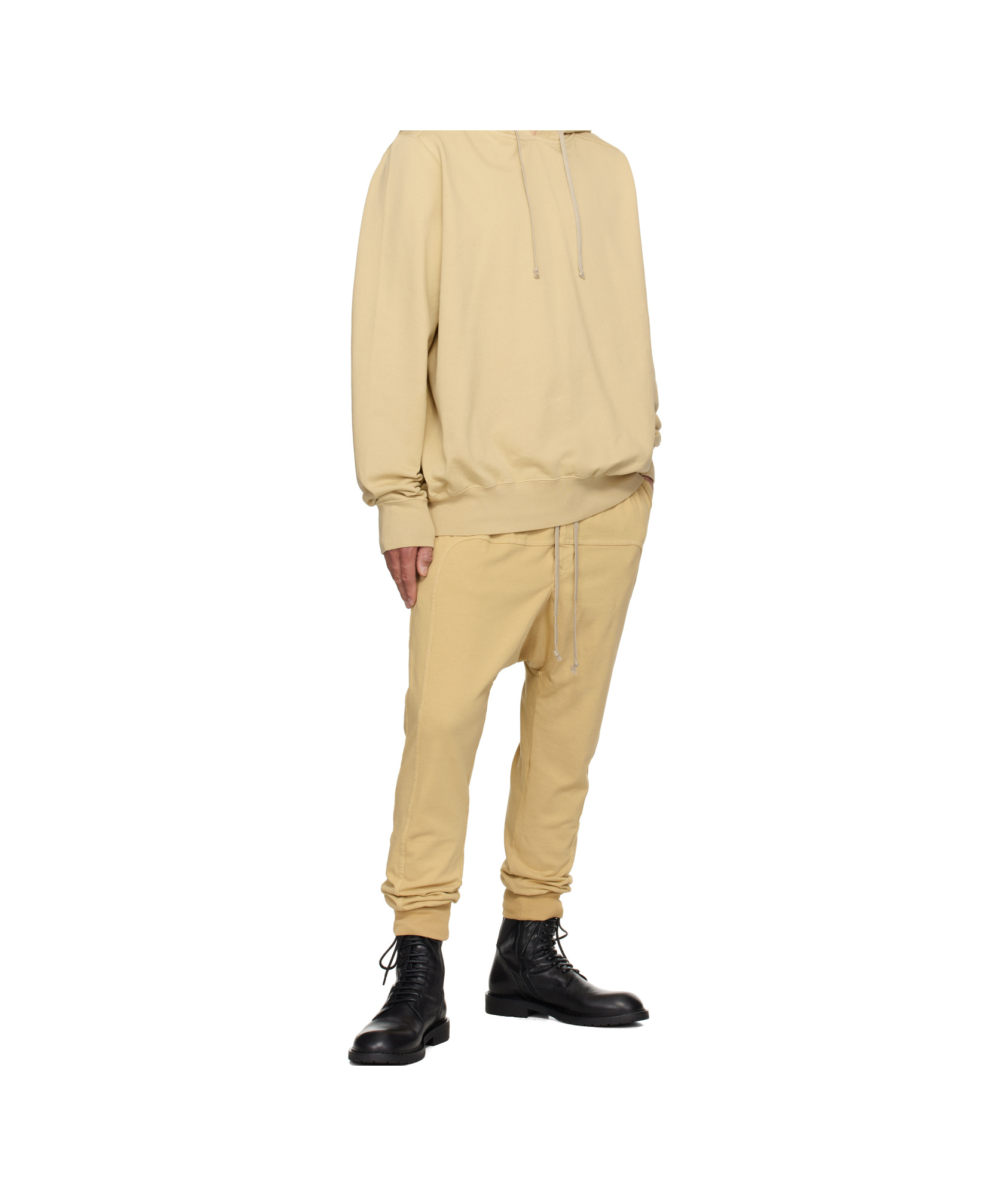 Rick Owens Drkshdw Beige Hollywood Drawstring Sweatpants In Nude