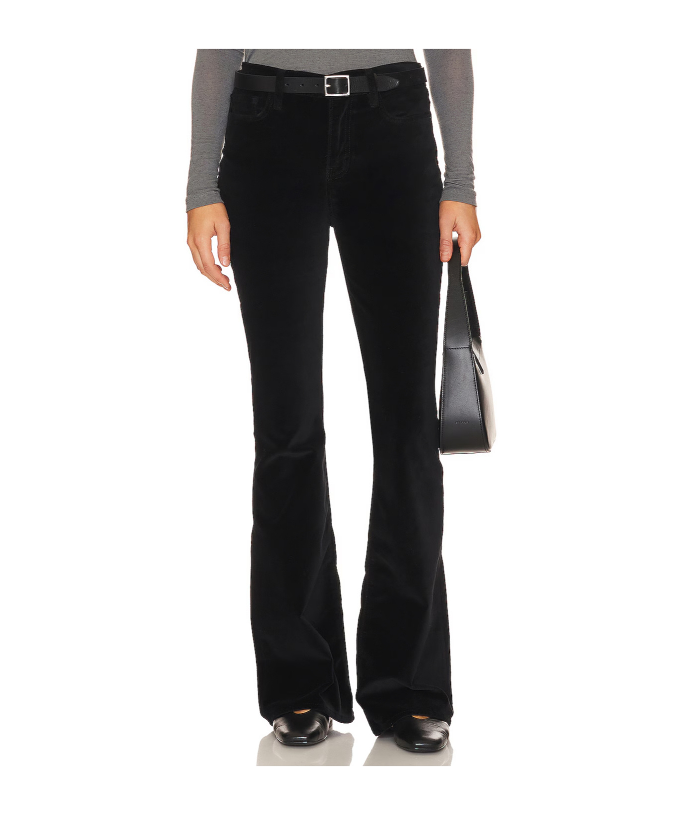 Frame High-waisted Flared Jeans In Black