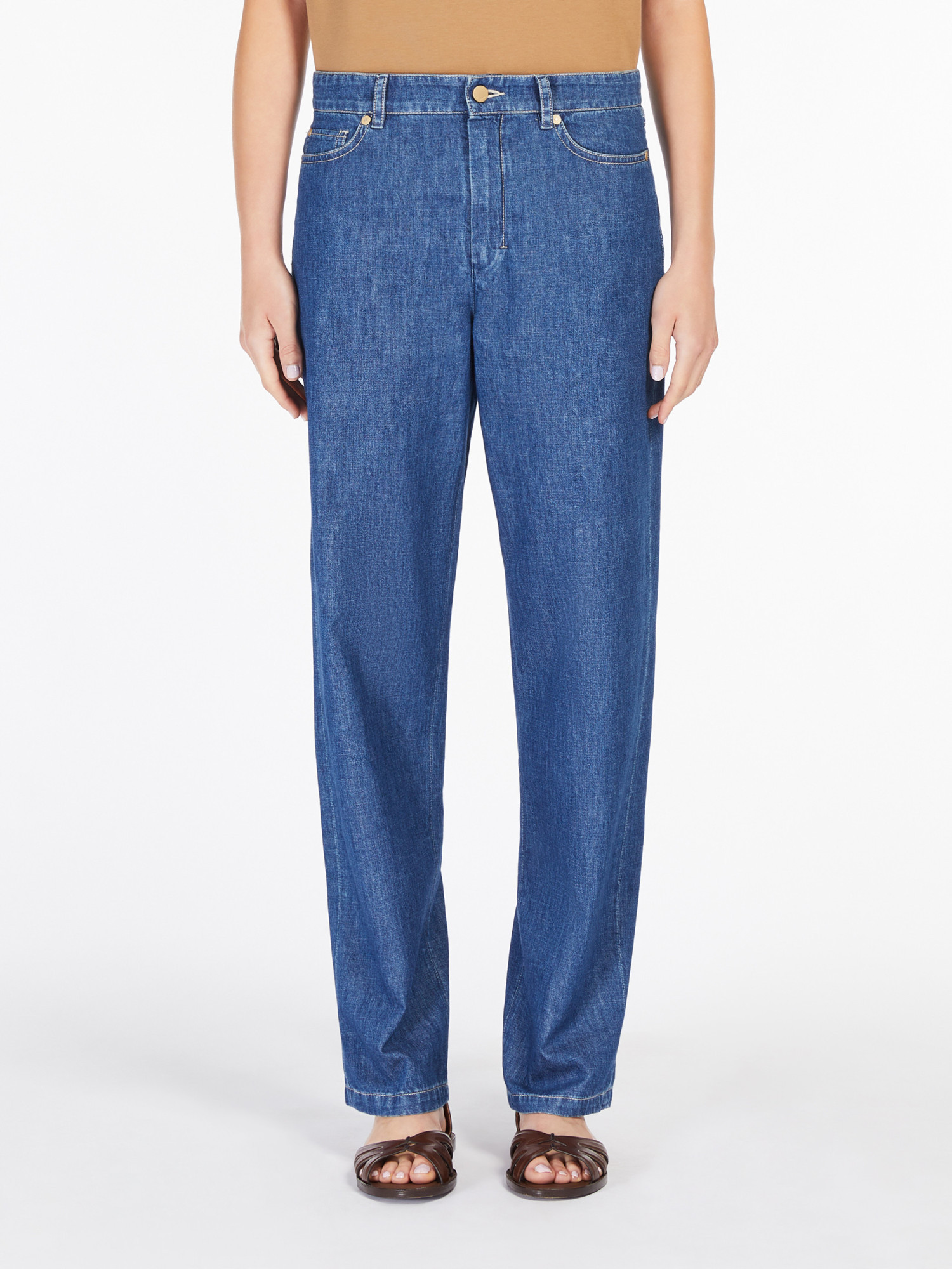 Max Mara Vaqueros De Pernera Recta En Denim In Blue