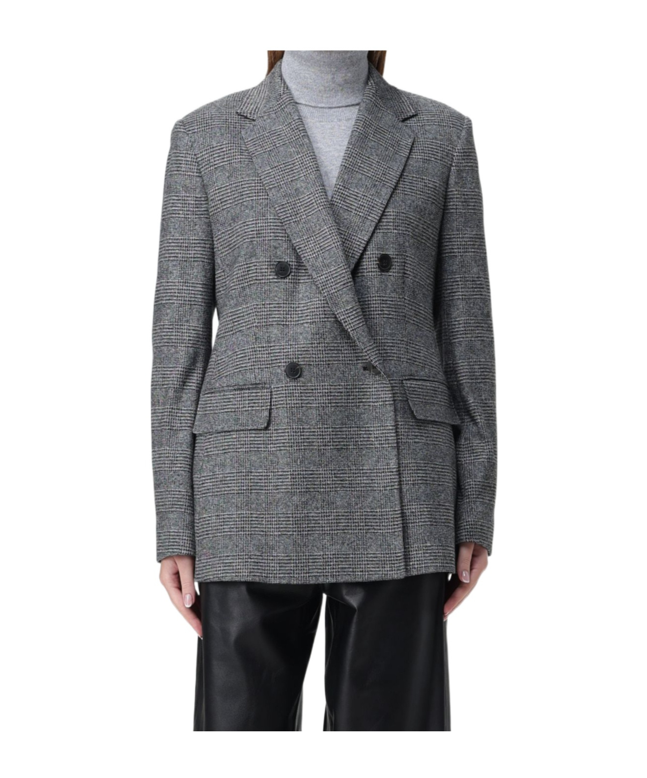 Max Mara Long-sleeved Suit Coat In Black