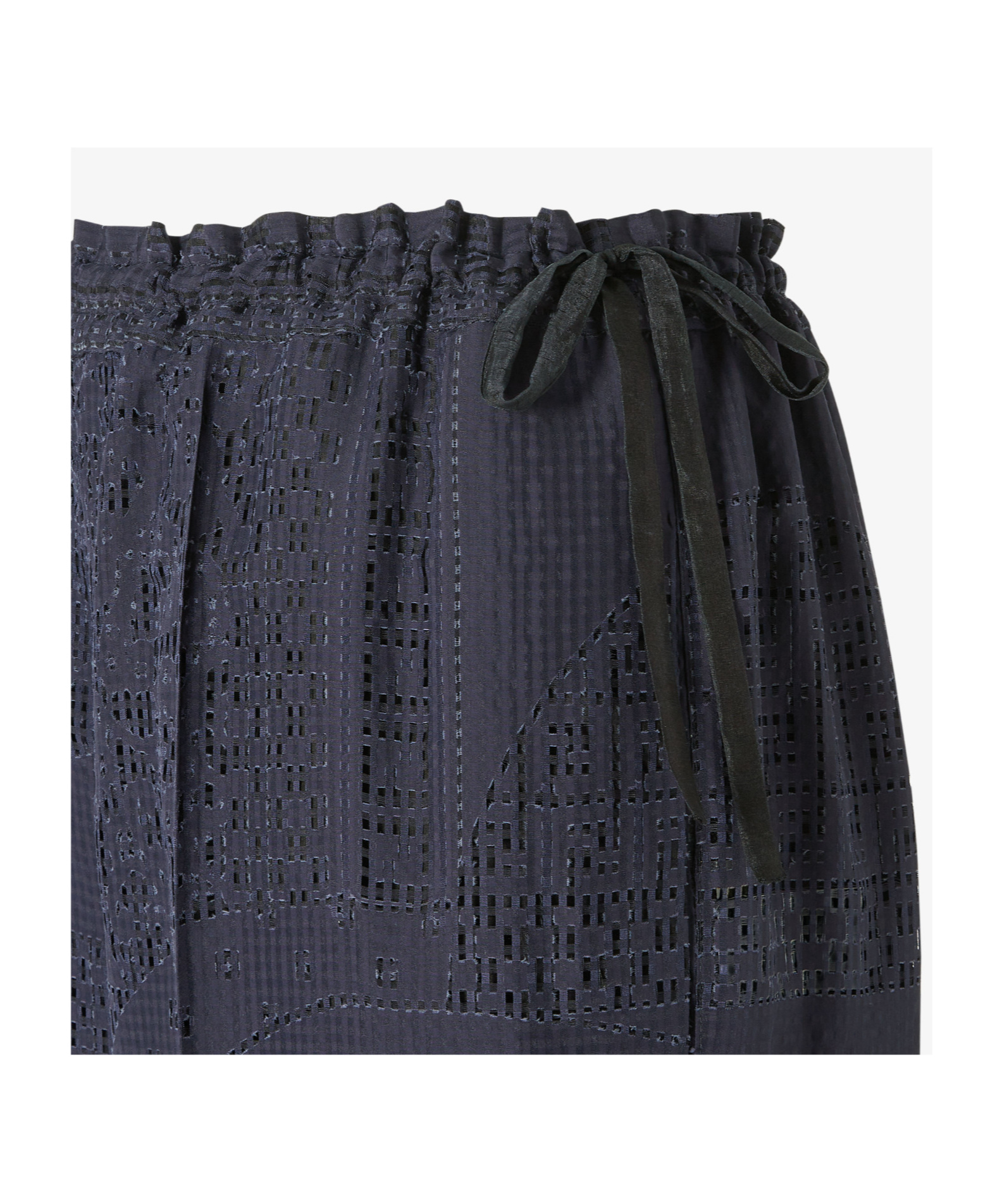 Fendi High Waist Wide Leg Trousers In Sheer Patterned Fabric In Blue