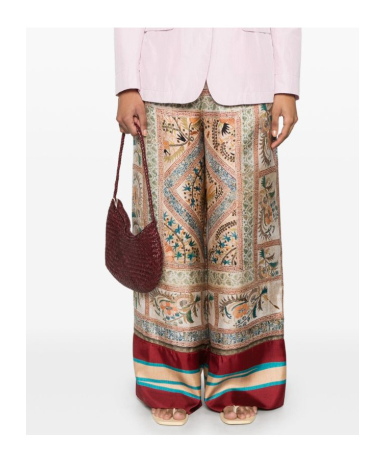 Pierre-louis Mascia Pierre Louis Mascia P Rinted Silk Trouser In Multi