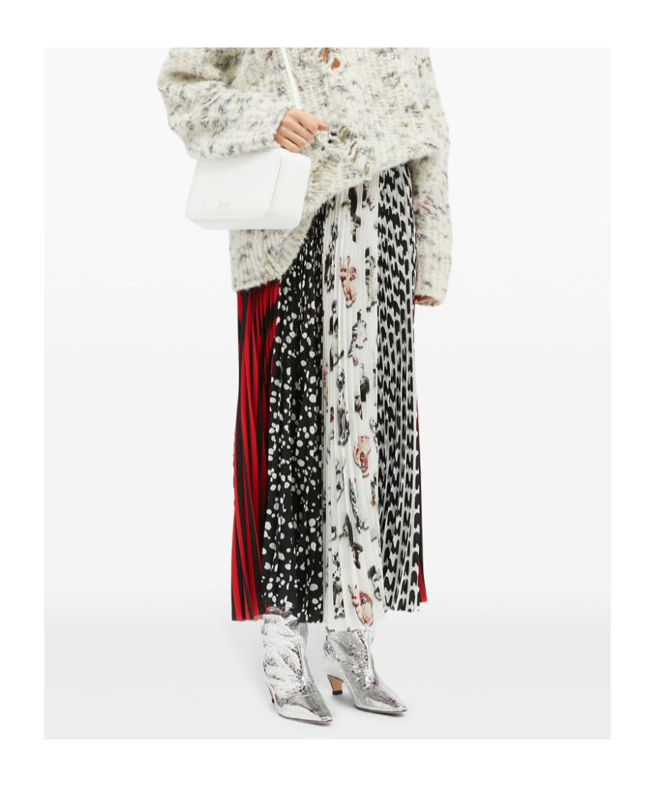 Msgm Patchwork-print Skirt In Multi