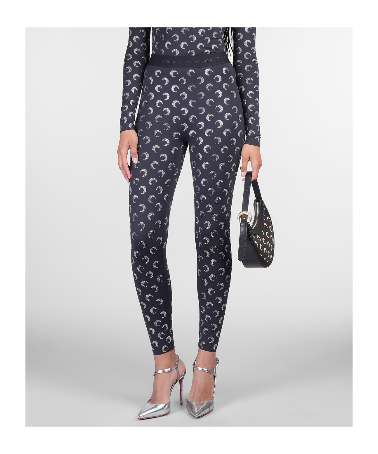 Marine Serre Patterned Leggings In Black