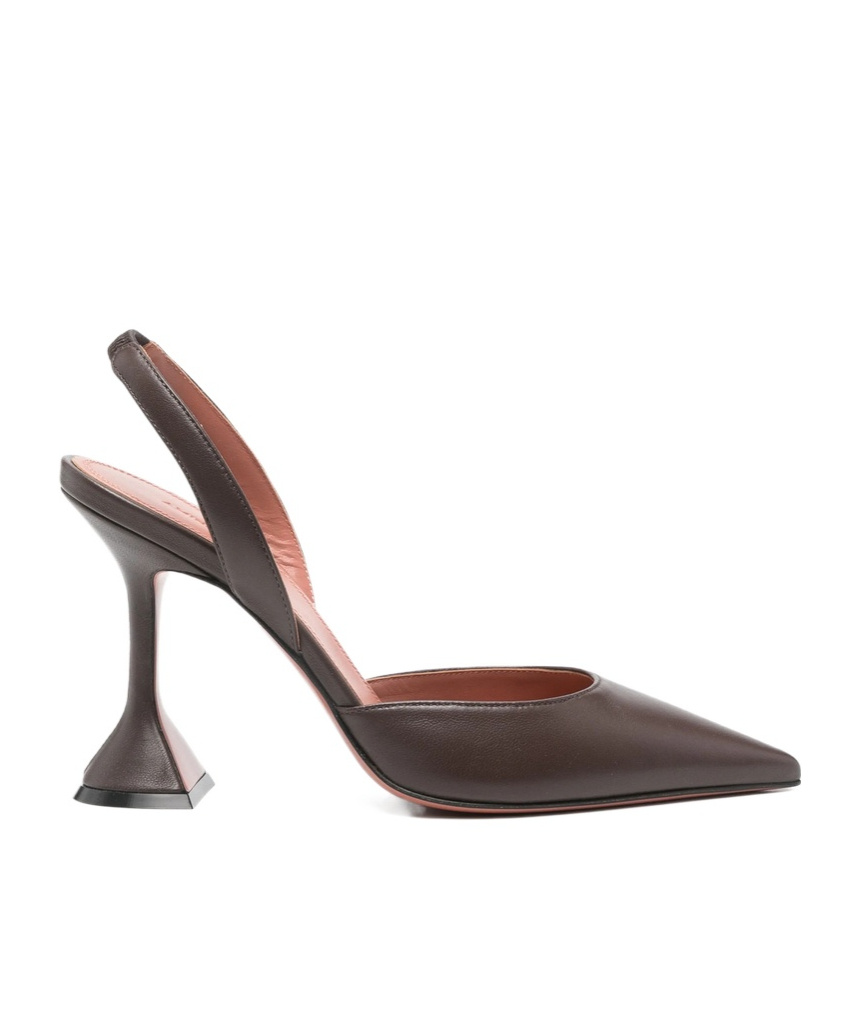 Amina Muaddi Open-toe High-heeled Sandals In Brown