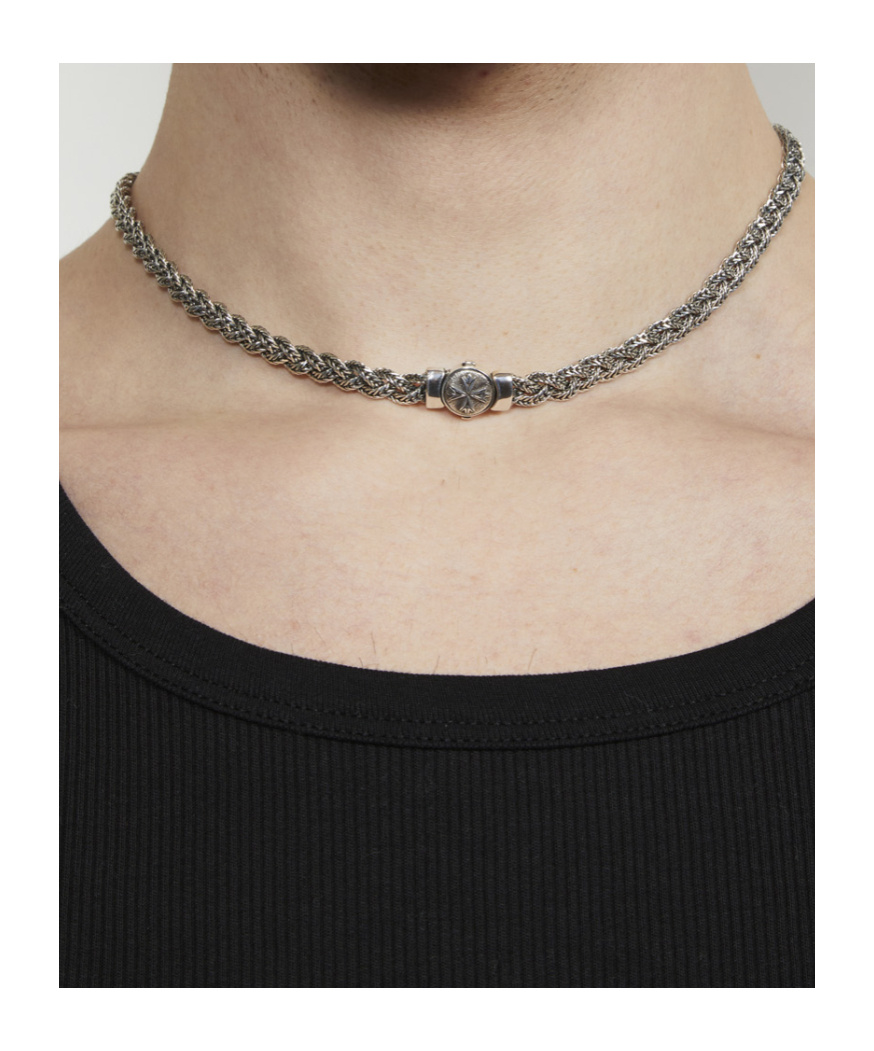 Emanuele Bicocchi Diamond-cut Flat Braided Necklace