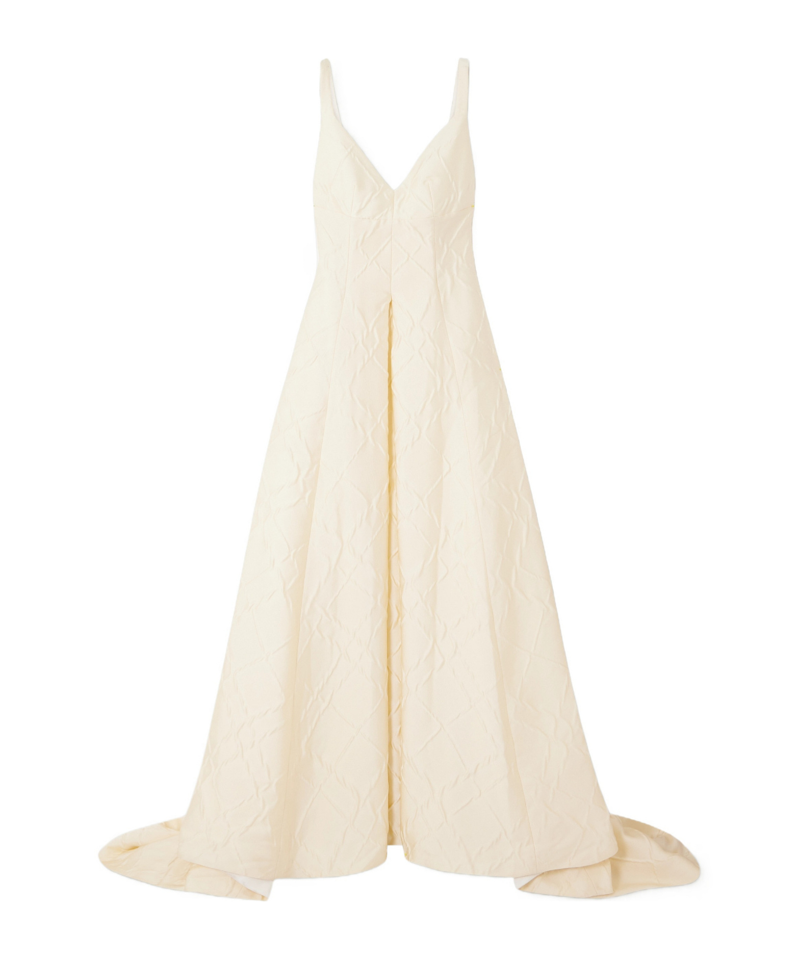 Emilia Wickstead Pleated Seersucker Gown In Brown