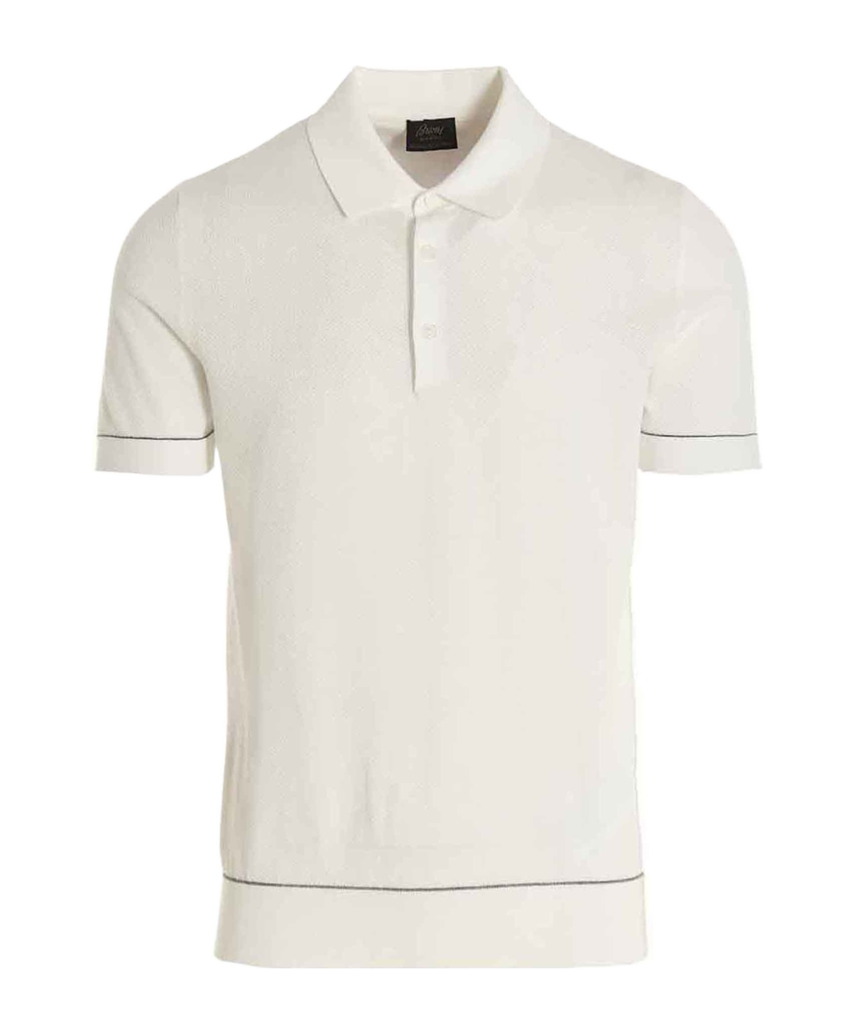 Brioni Polo Shirt Cotton Short Sleeves In White