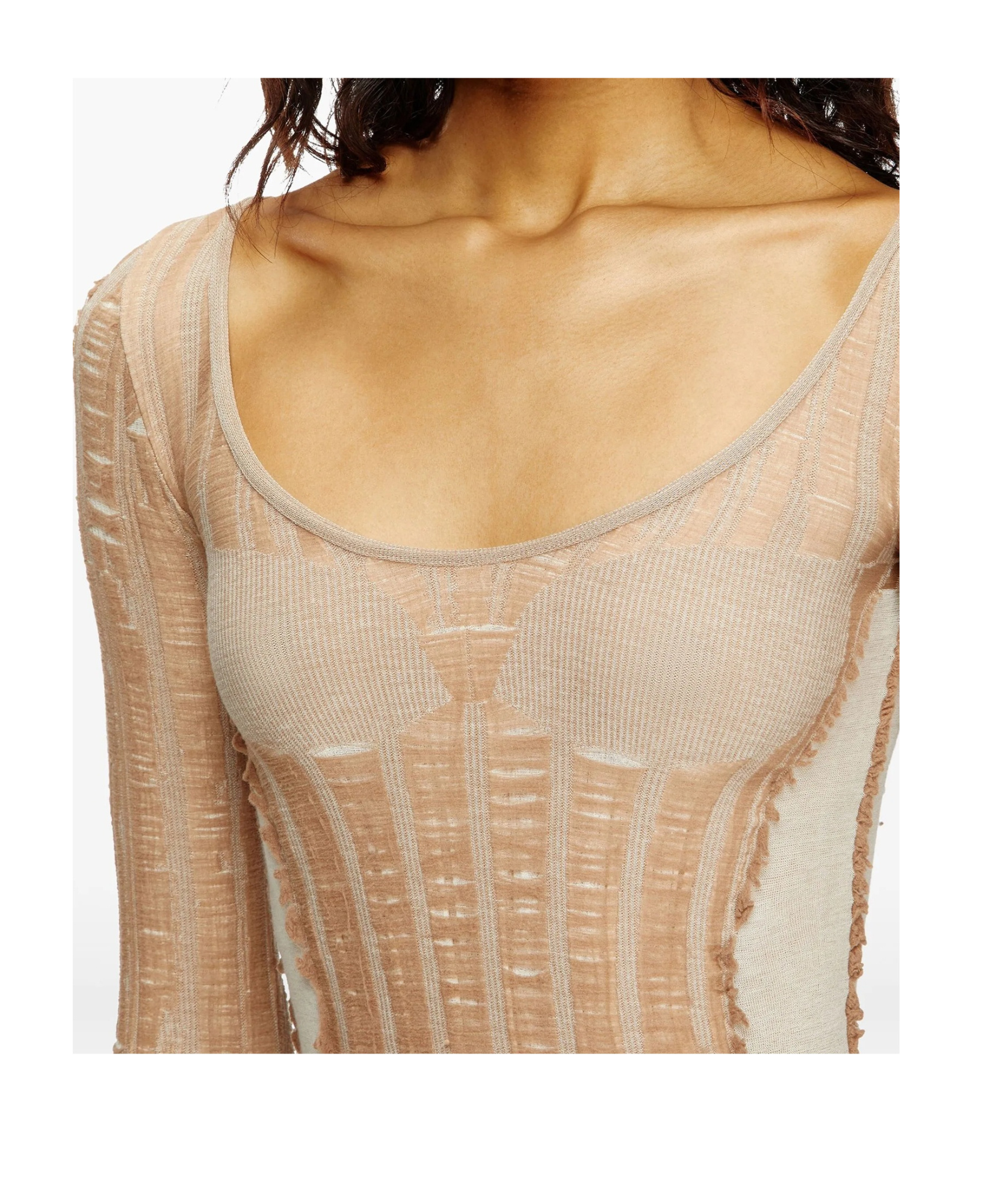 Diesel M-calai Long Sleeve Jersey In Nude