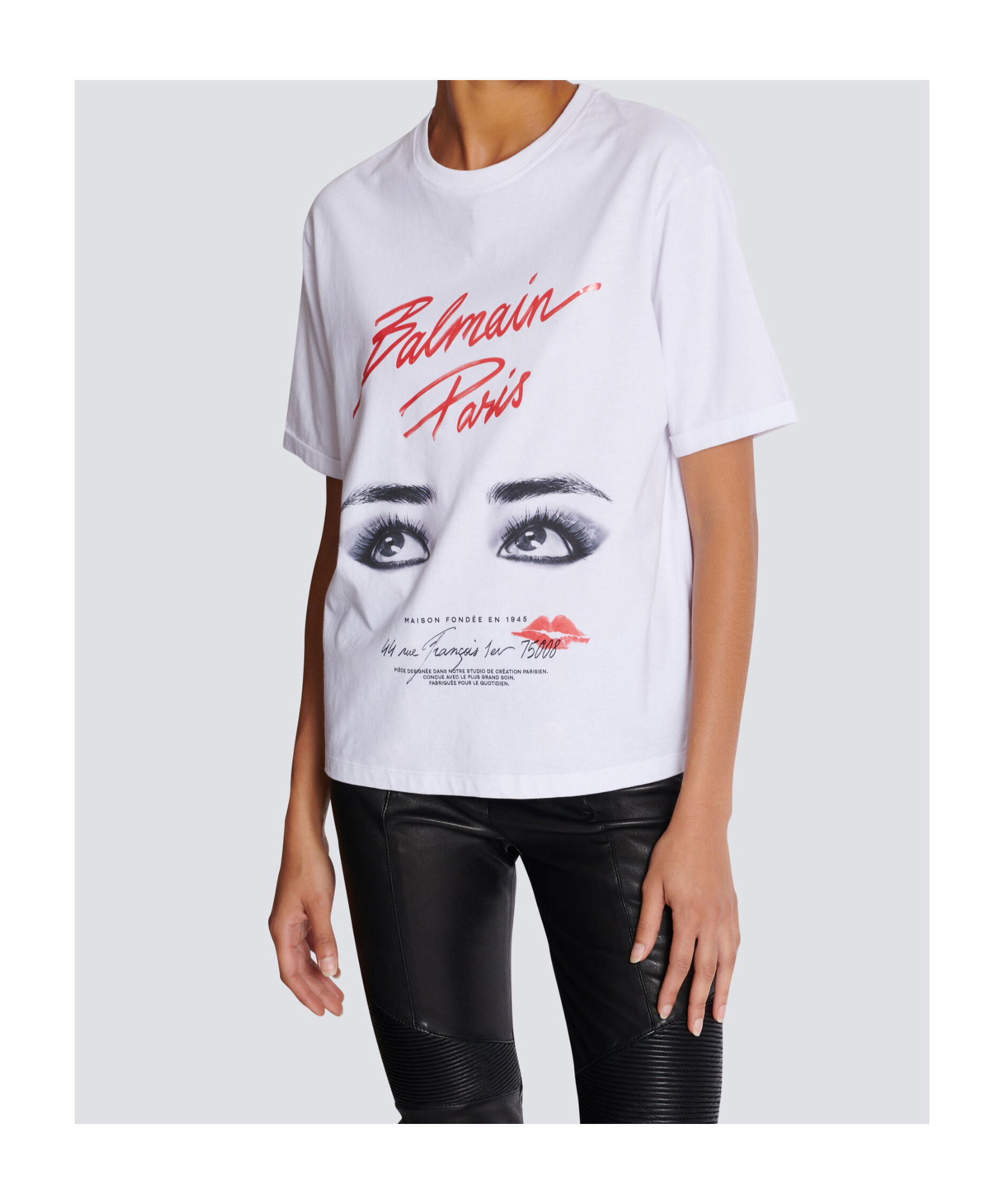 Shop Balmain Short-sleeved  Beauty T-shirt In White