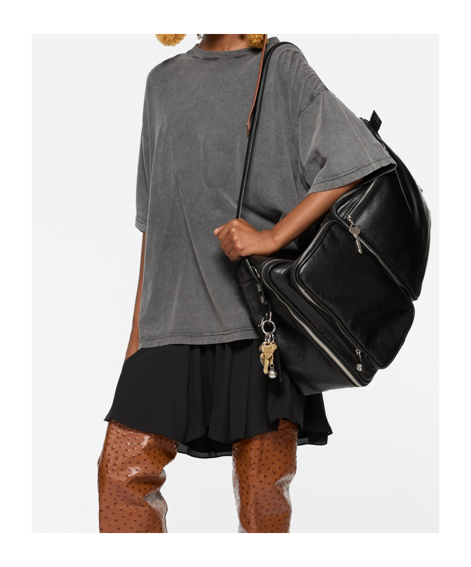 Acne Studios Graphic-print T-shirt Dress In Gray