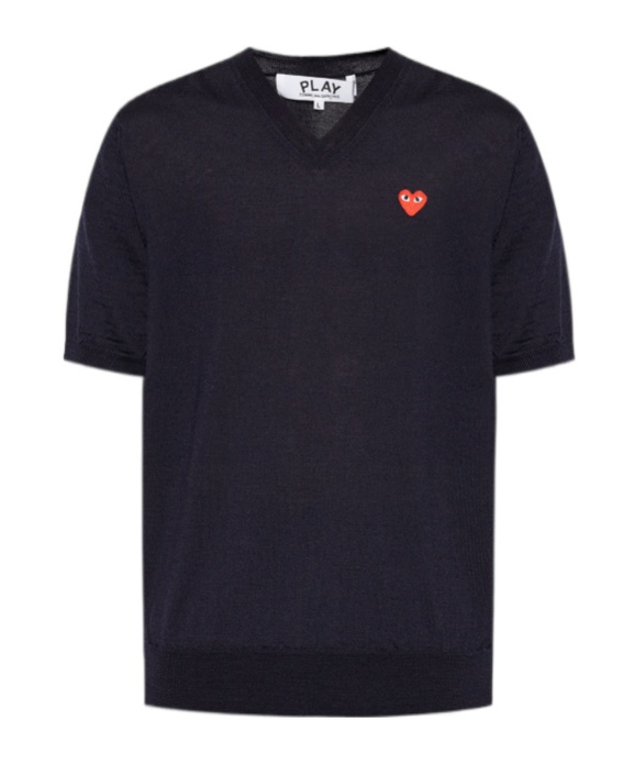 Comme Des Garçons Play Short-sleeved T-shirt In Blue