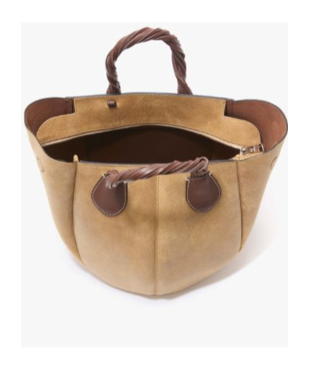 Jw Anderson Suede Tote Bag In Nude