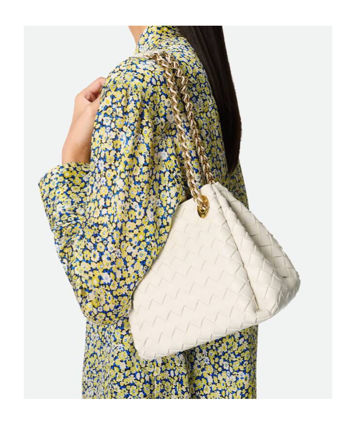 Shop Bottega Veneta Small Parachute Chain In White