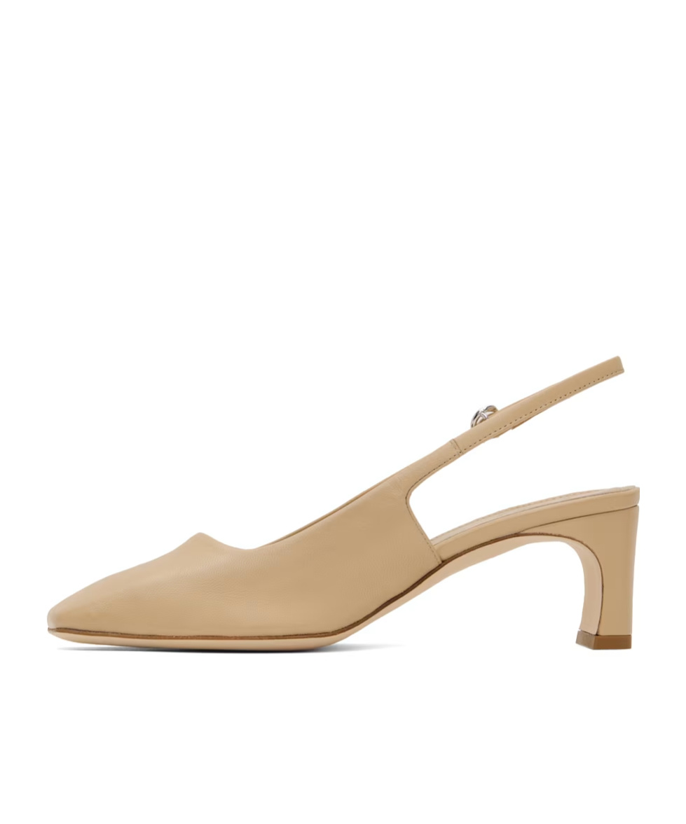 Aeyde Beige Eliza Slingback Heels In Nude