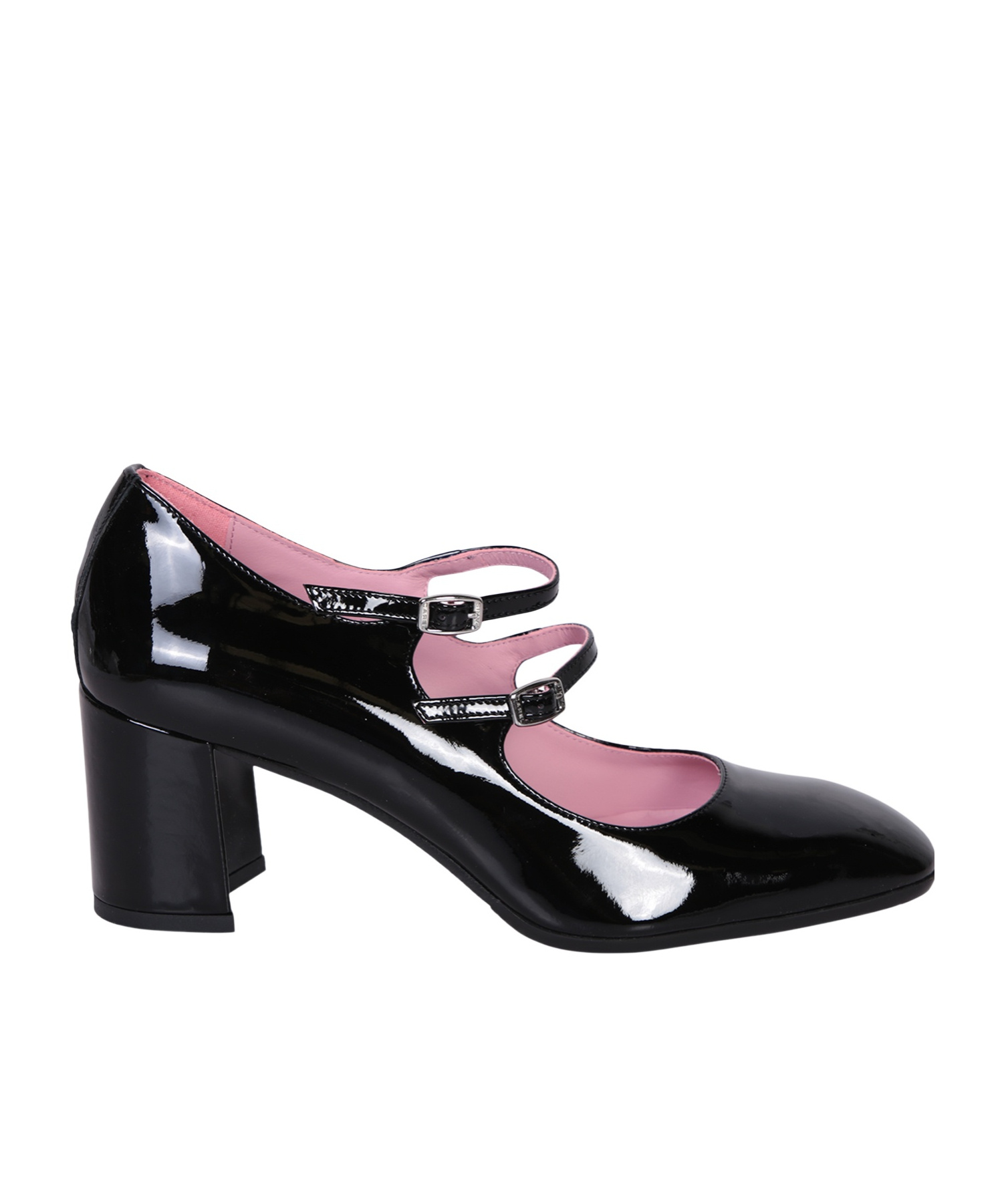 Carel Paris Double-belt Mid-heeled Shoes In Black