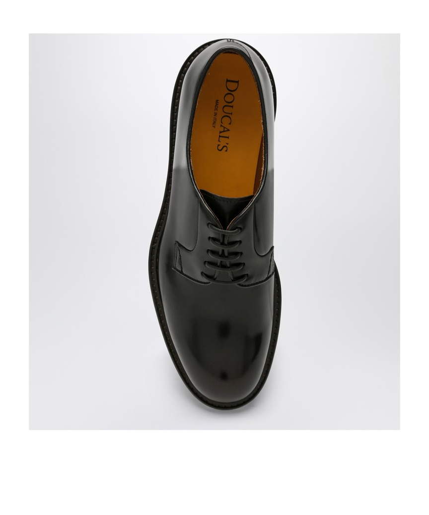 Doucal's Polished Derby Shoes With Lace-up Design In Black