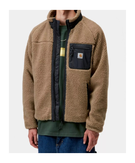 Carhartt Liner Jacket With High Collar And Pockets In Brown
