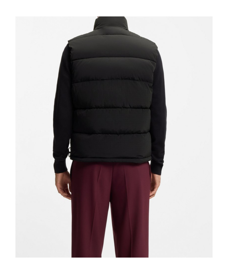 Hugo Boss Water-repellent Gilet With Logo Badge In Black