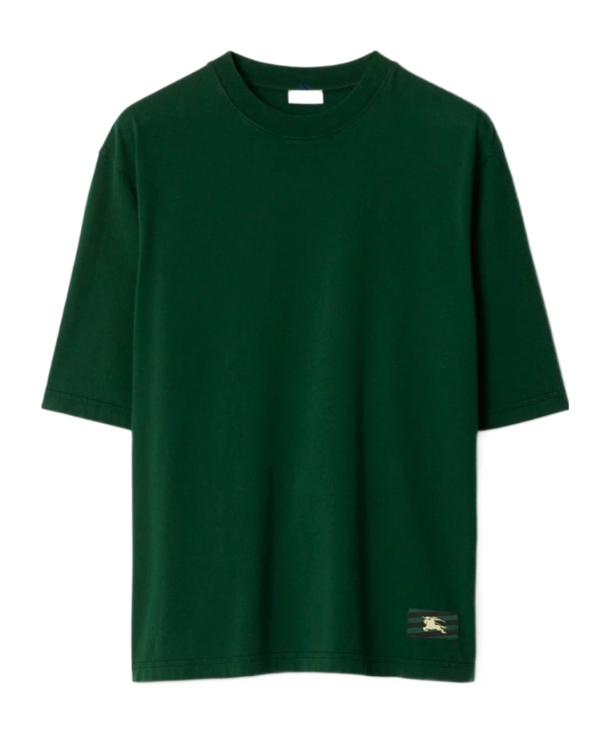 Burberry Ekd Logo-patch Jersey T-shirt In Green