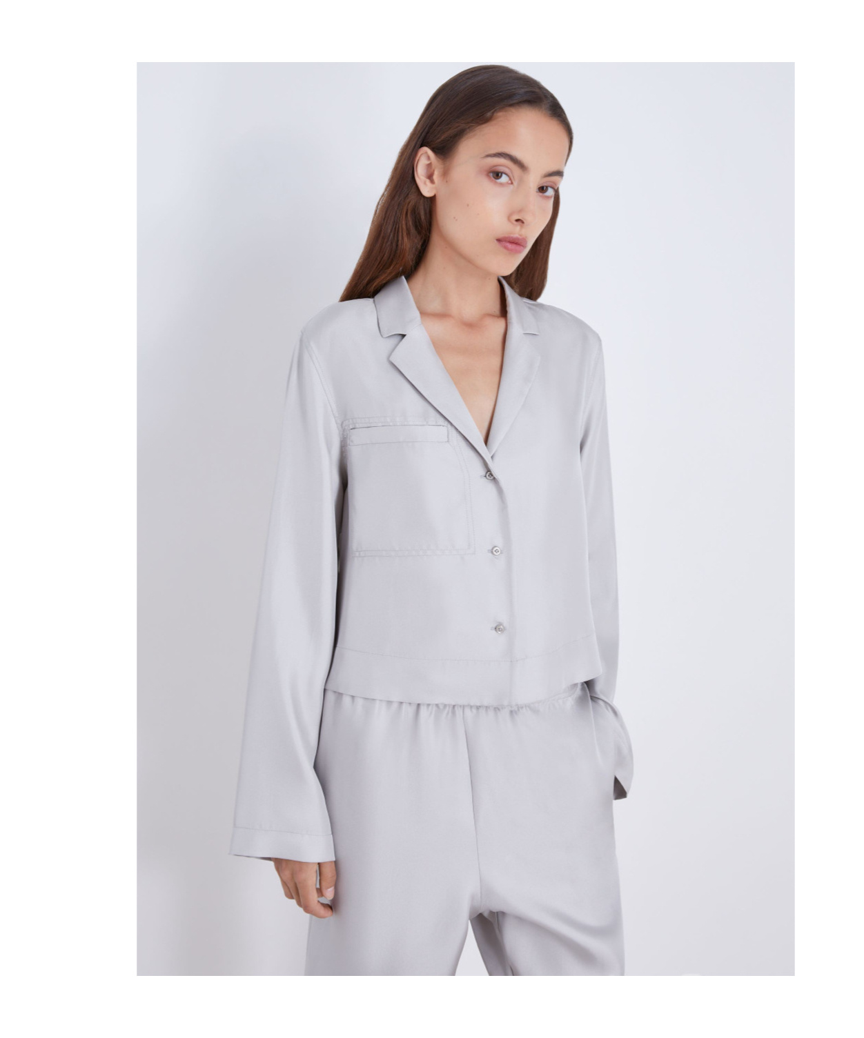 Loulou Studio A Short Sleeved Shirt In Gray
