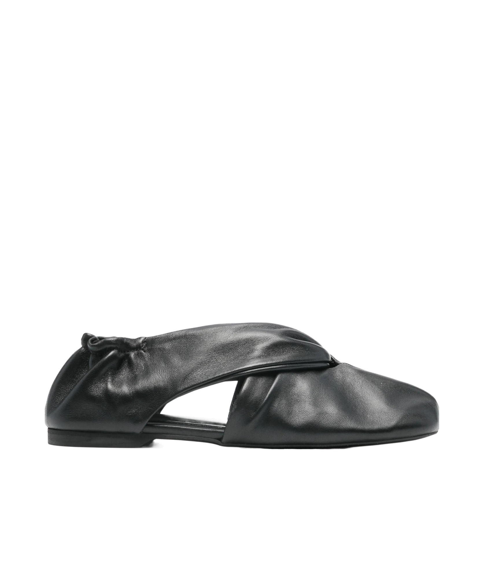 Alohas Alaula Black Leather Ballet Flats Shoes
