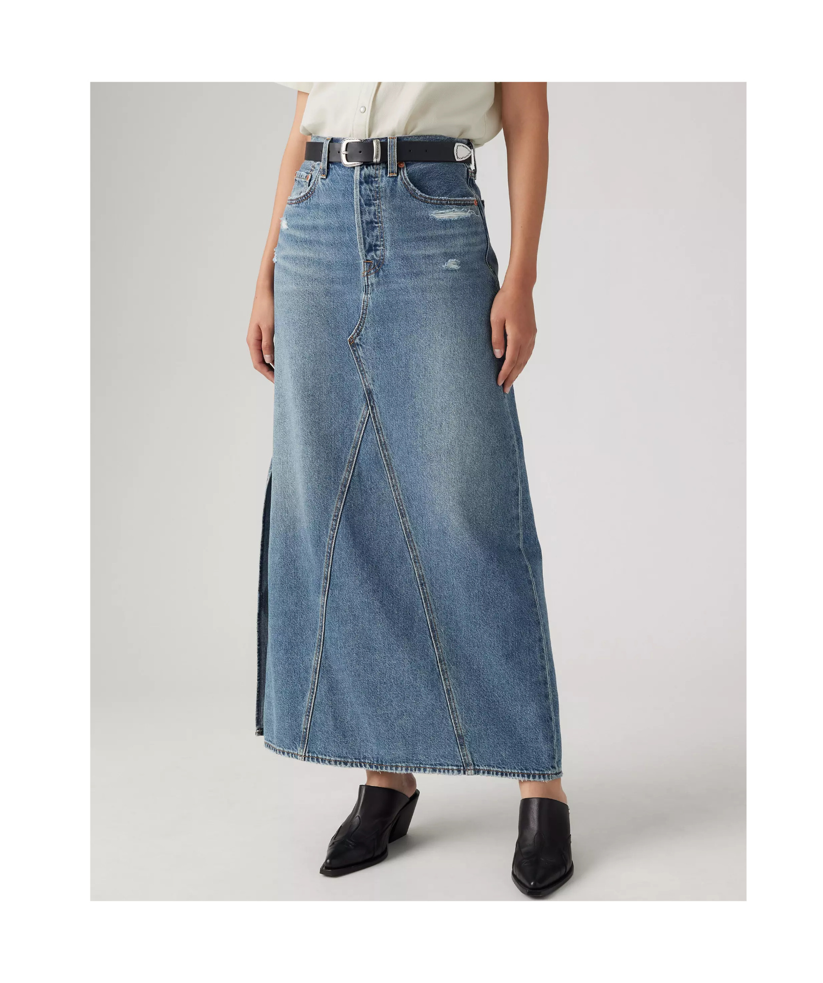 Levi's Icon Denim Midi Skirt In Blue